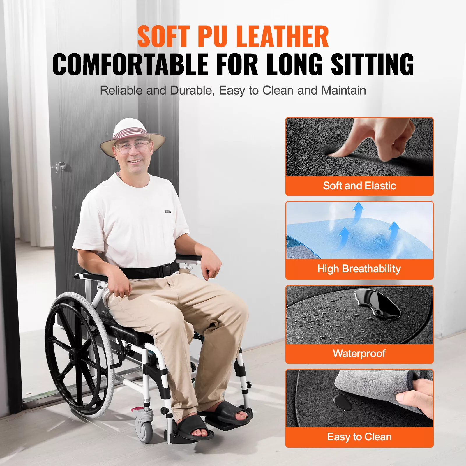 Barney Elderly Shower Commode Wheelchair - Image 5