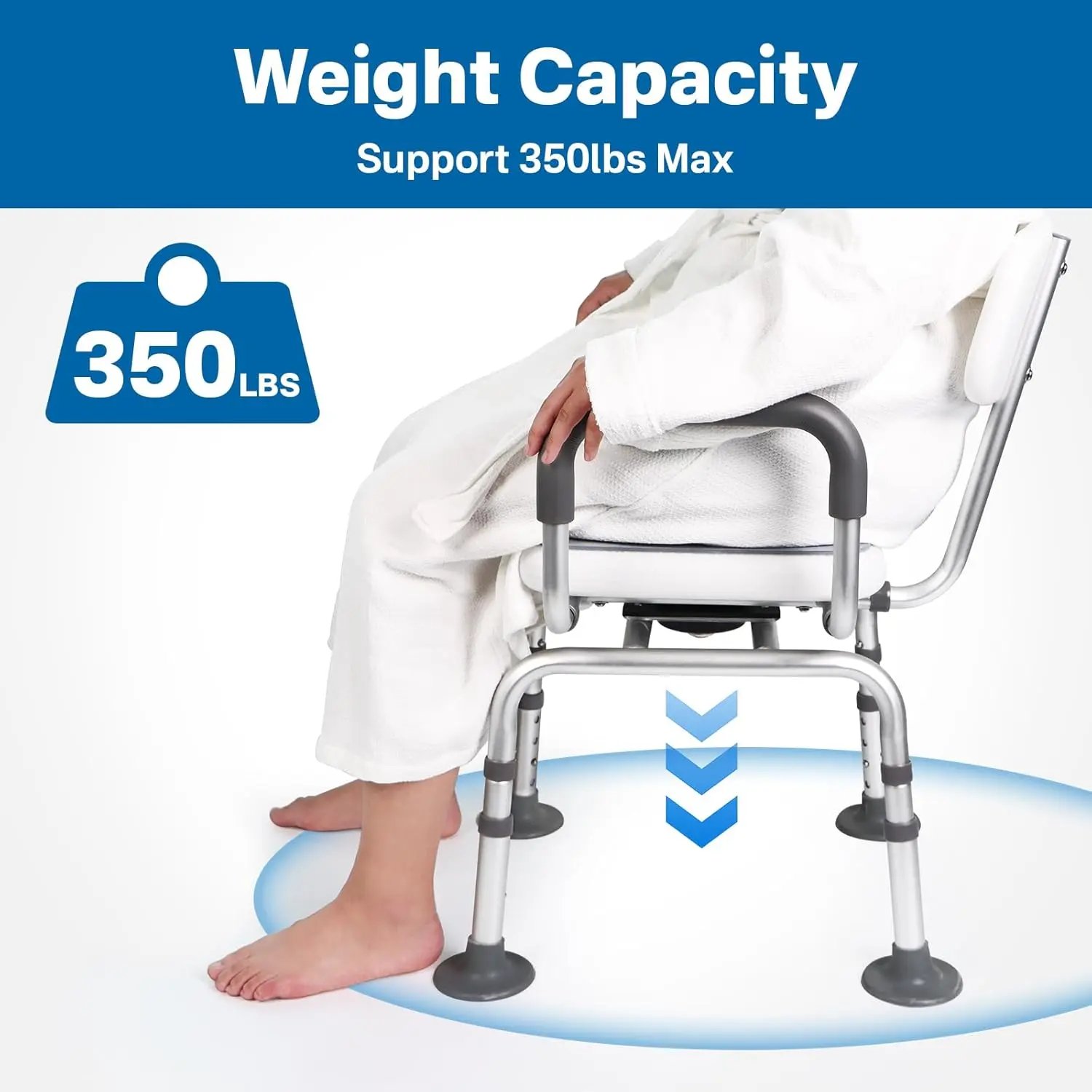 Elderly Swivel Shower Chair With Arms - Image 3
