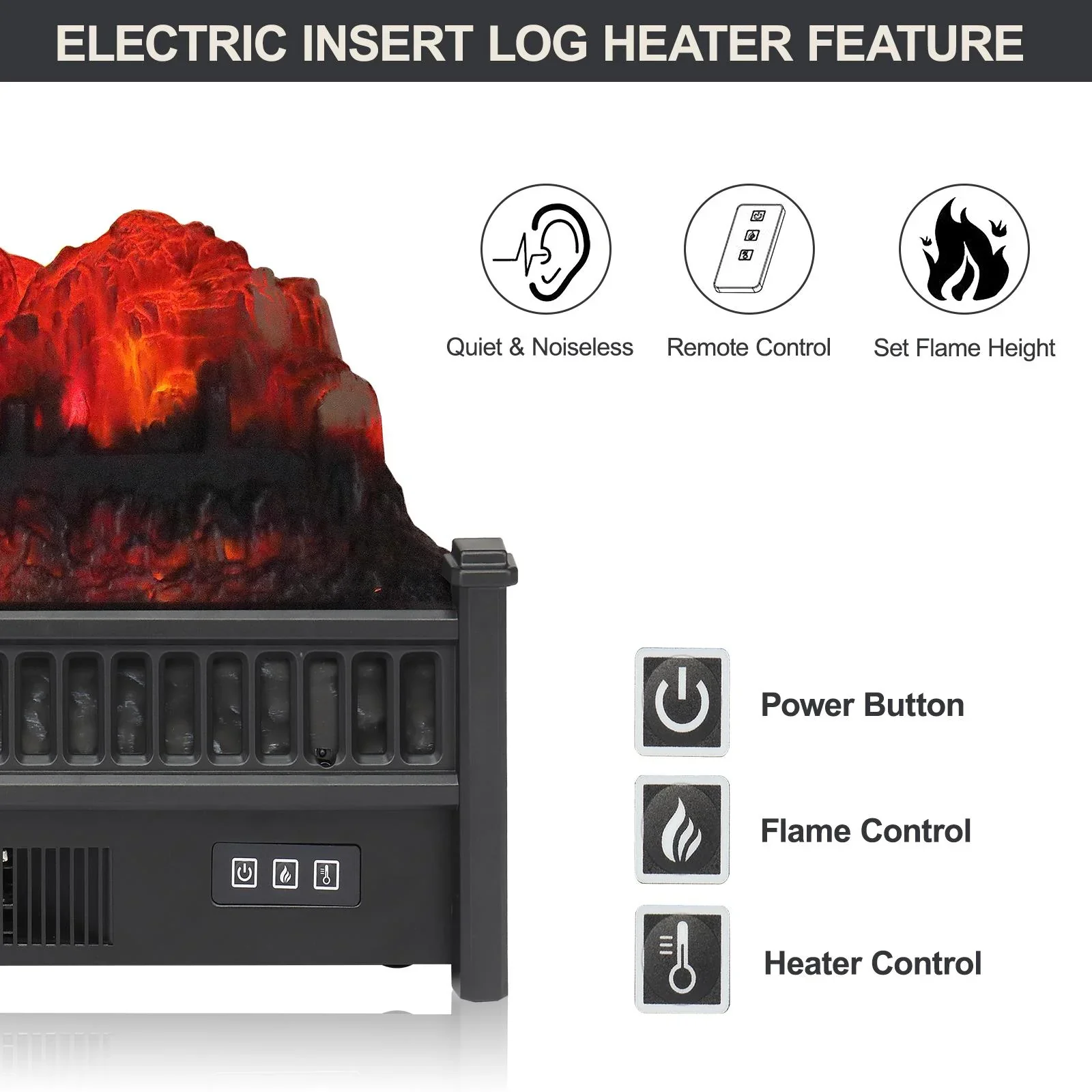 Electric Portable Fake Log Fireplace Insert - Image 3