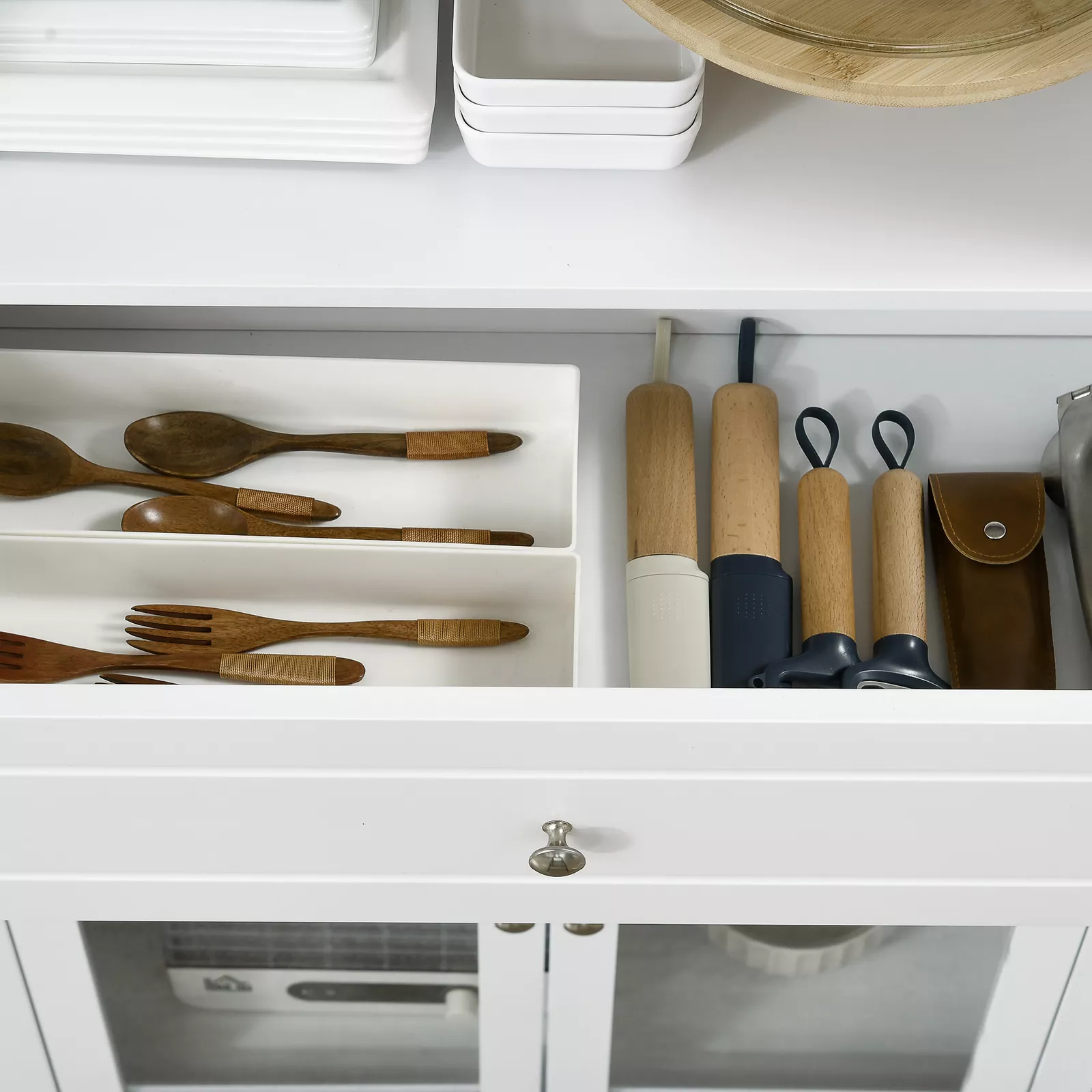Elisa White Kitchen Pantry Storage Cabinet - Image 7