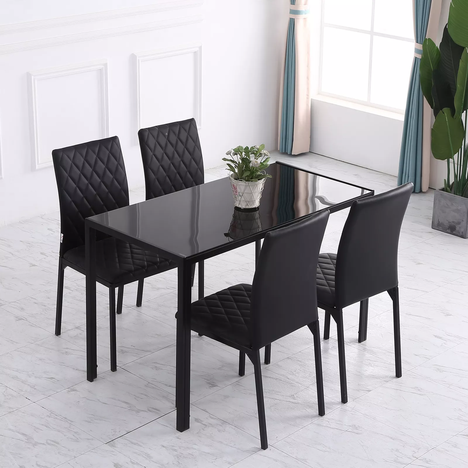 Emil Leather Dining Room Chair (Set of 4) - Image 3