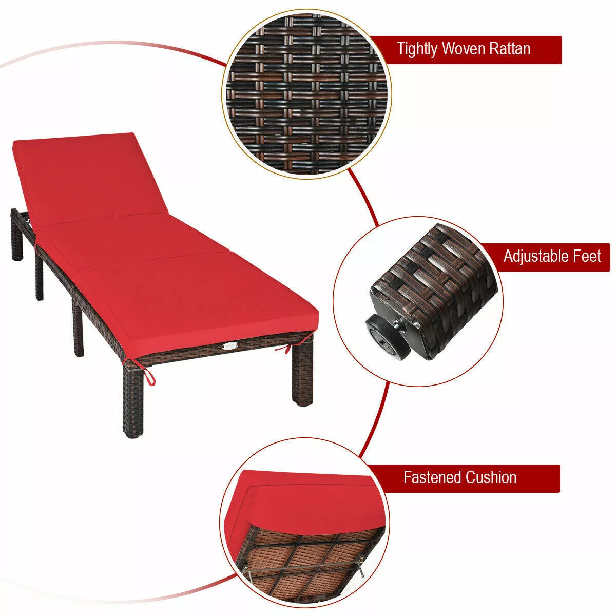 Enya Rattan Garden Sun Lounger - Image 4