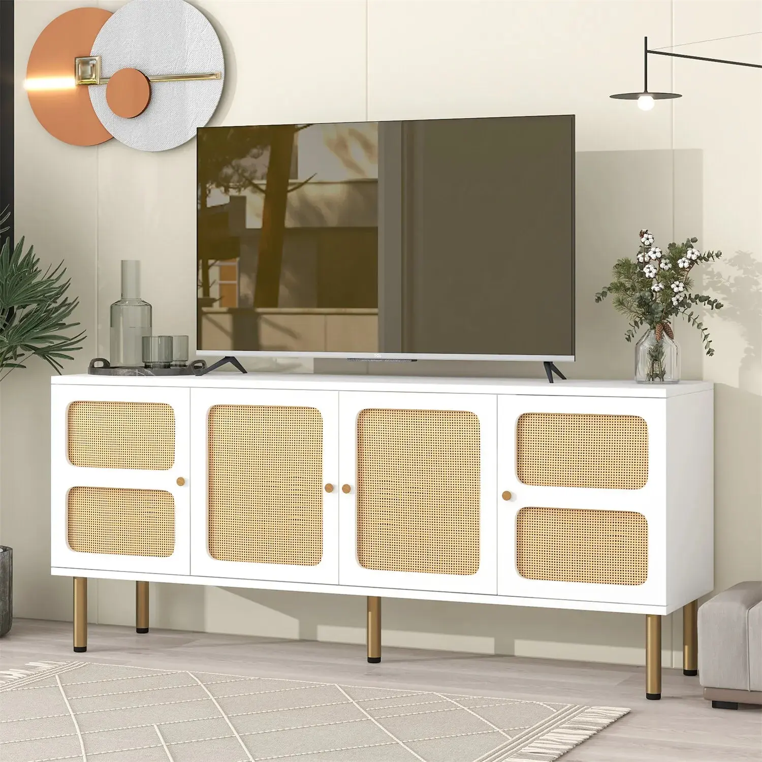 Eryn Rattan TV Media Cabinet Console - Image 10