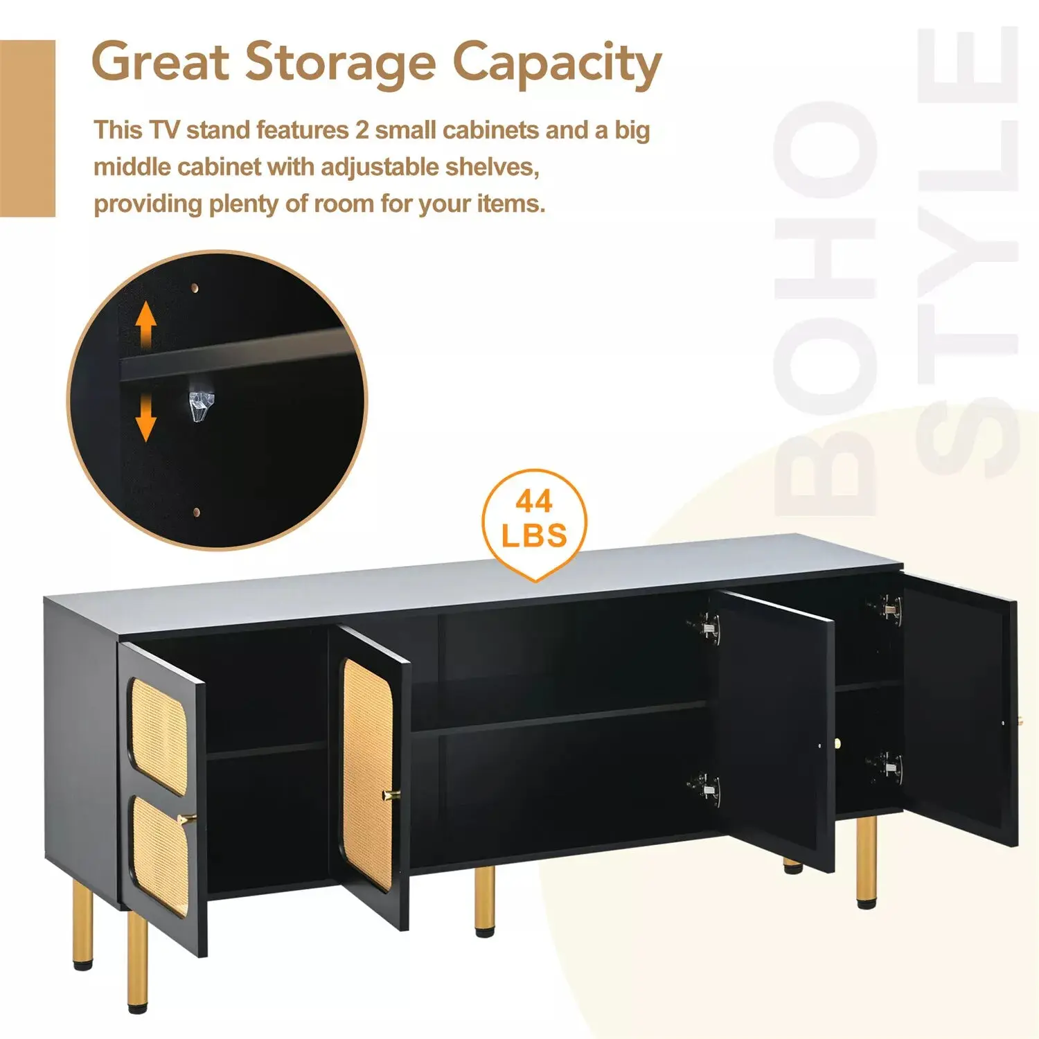 Eryn Rattan TV Media Cabinet Console - Image 8