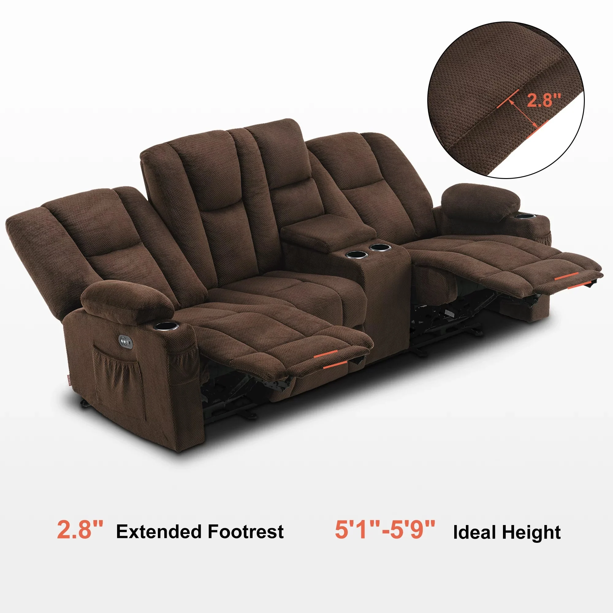 Euan Recliner Loveseat With Console - Image 3
