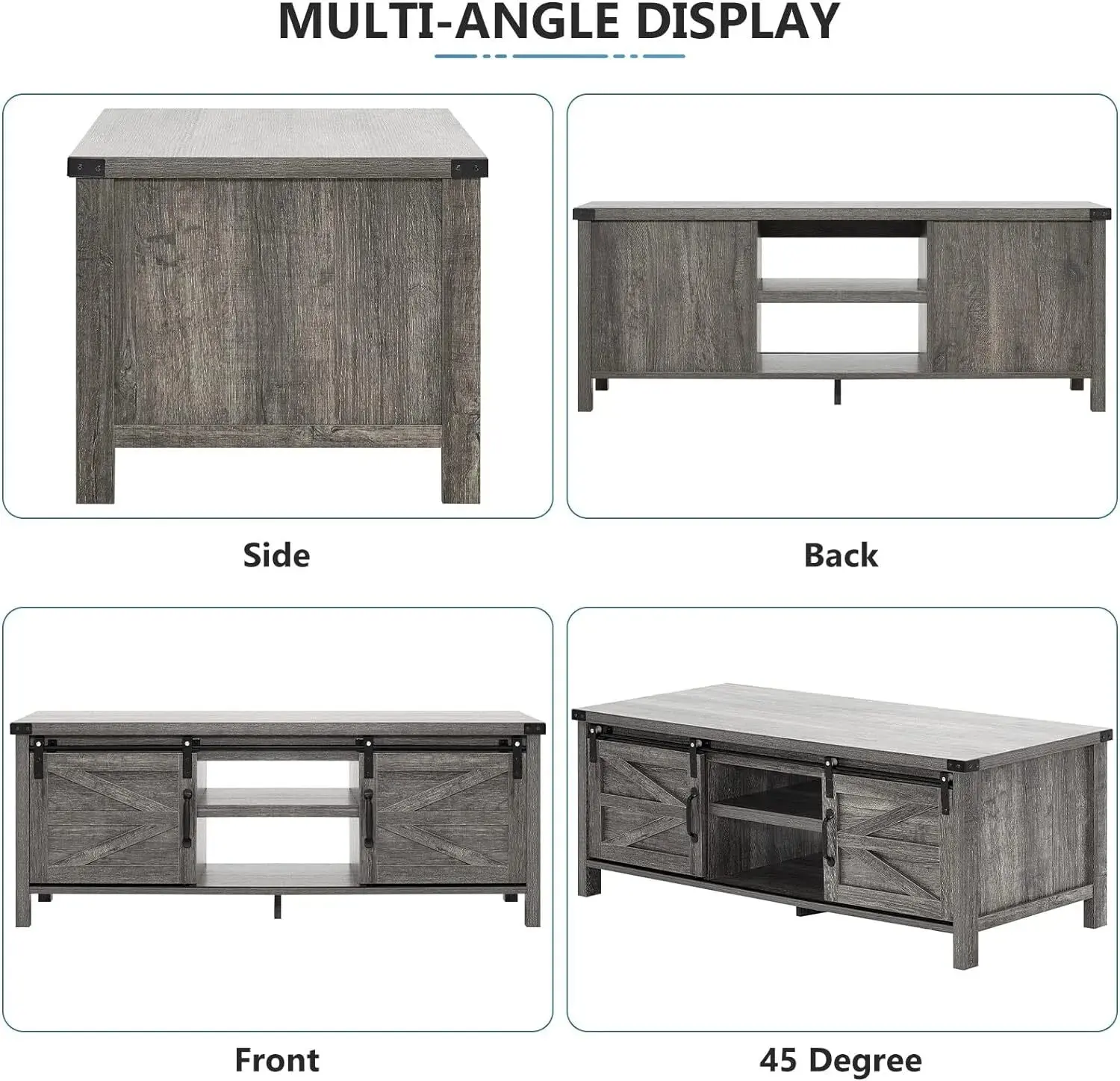 Evie Rustic Farmhouse Coffee Table - Image 6