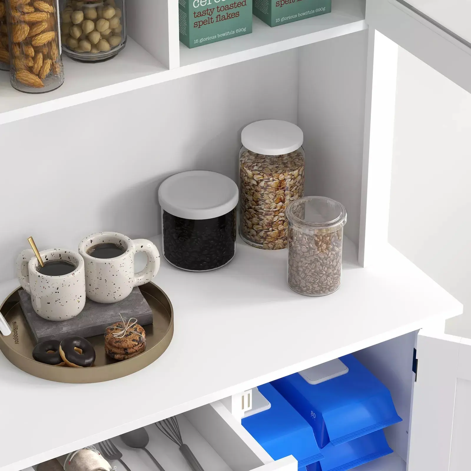Faris Kitchen Pantry Cabinet Hutch - Image 10