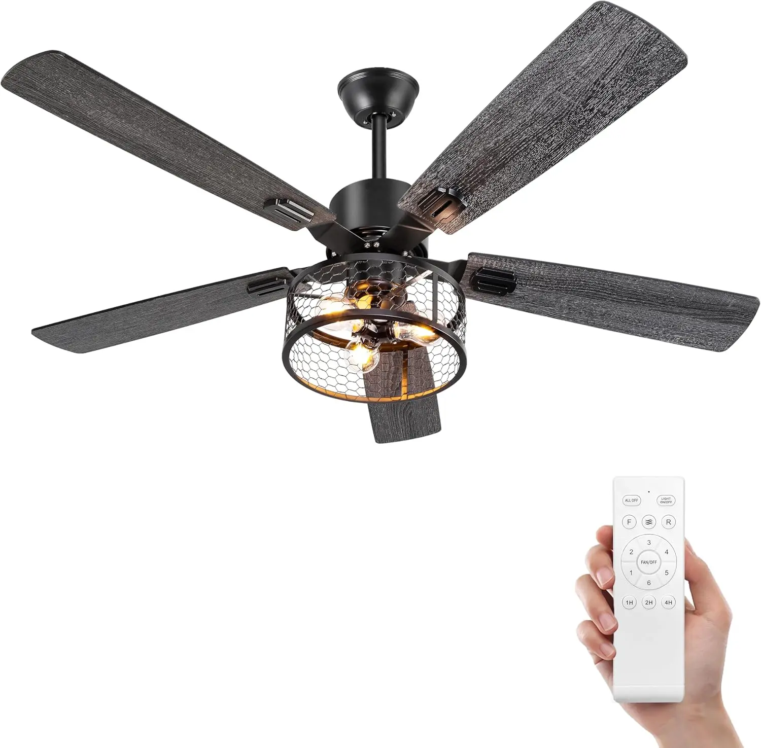 Farmhouse Ceiling Fan With Light & Remote - Image 2