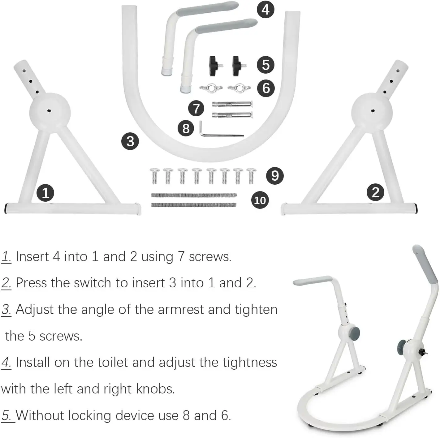 Flip Up Toilet Safety Frame Rails - Image 5