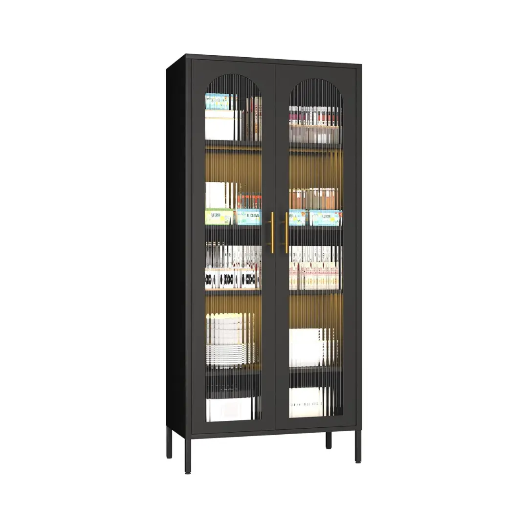 Flores Black Cabinet With Glass - Image 2