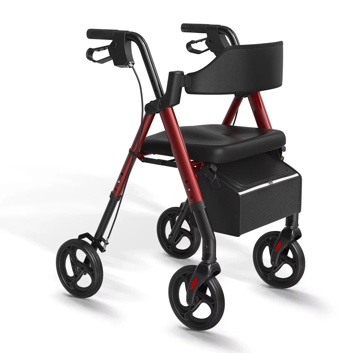 Foldable Rollator Walker for Seniors with Seat & 8″ Wheels