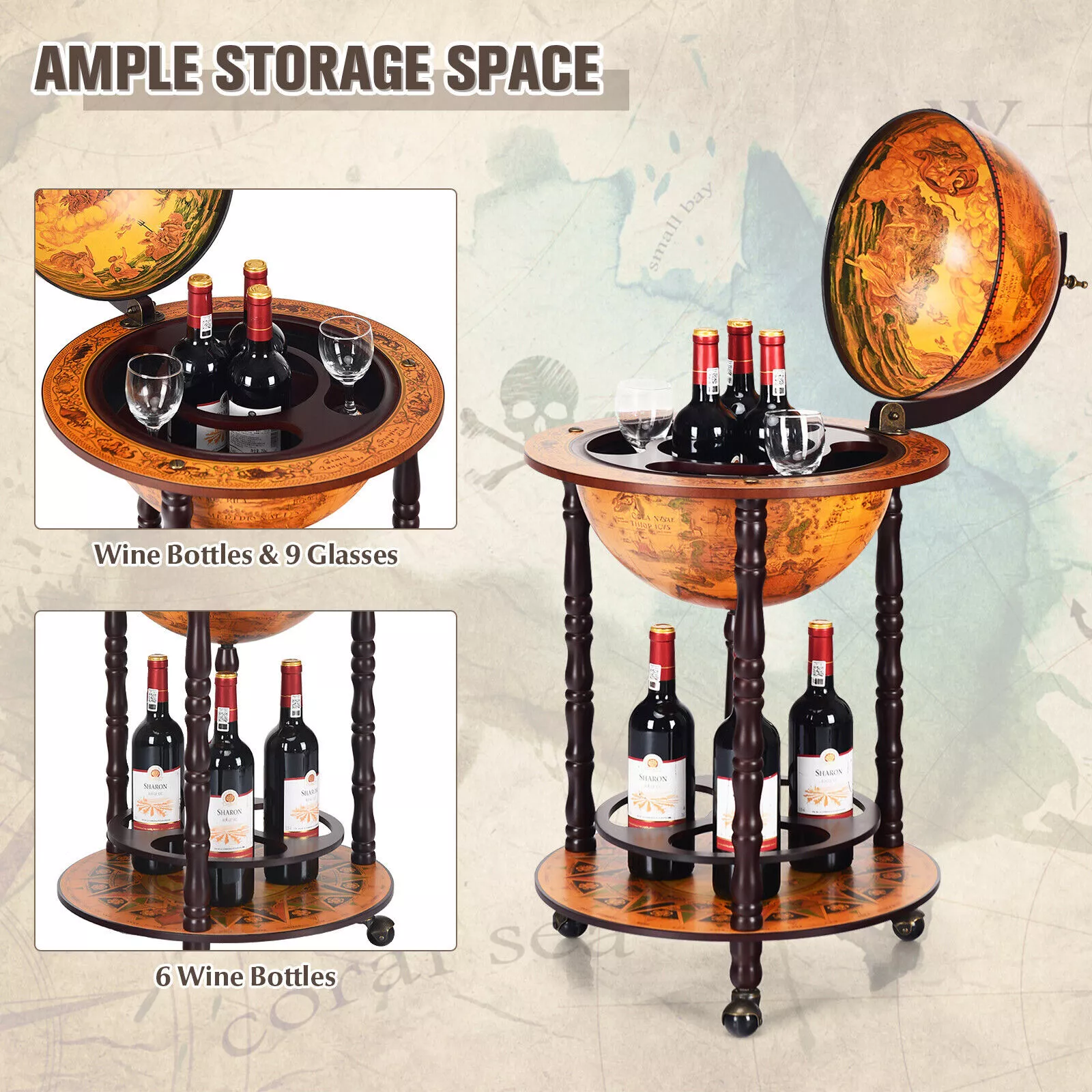 Garner Globe Drinks Cabinet - Image 4