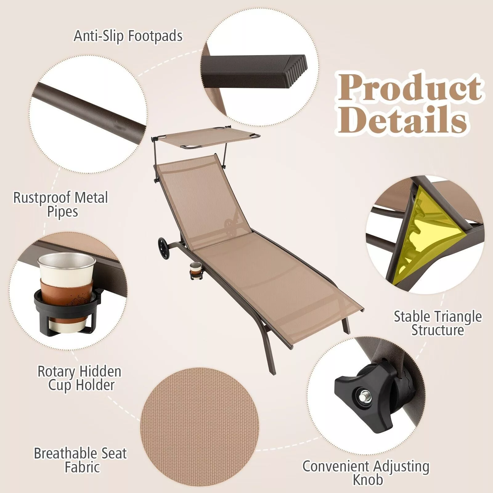 Gethin Garden Sun Lounger - Image 6