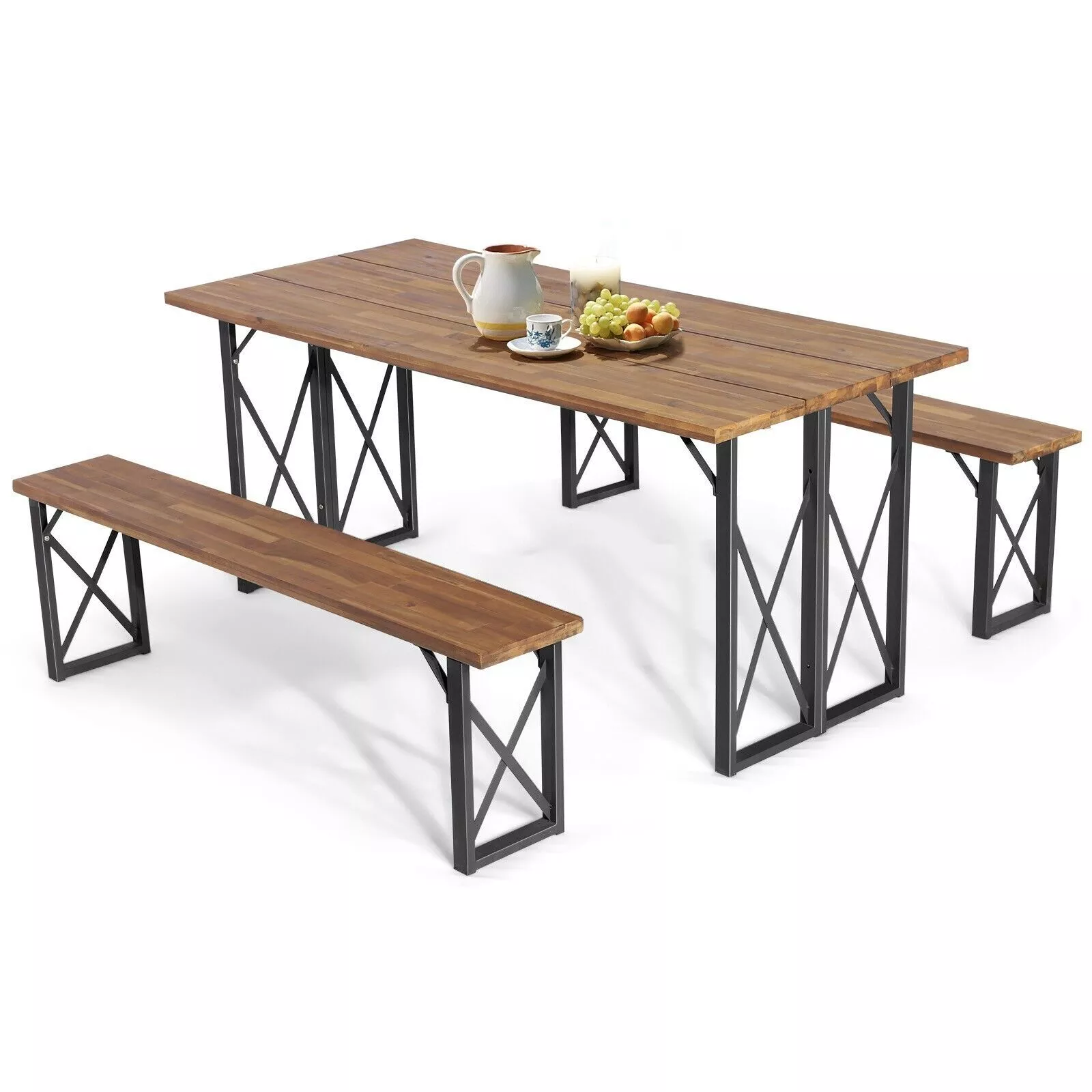 Gibson Wooden Picnic Bench Table - Image 2