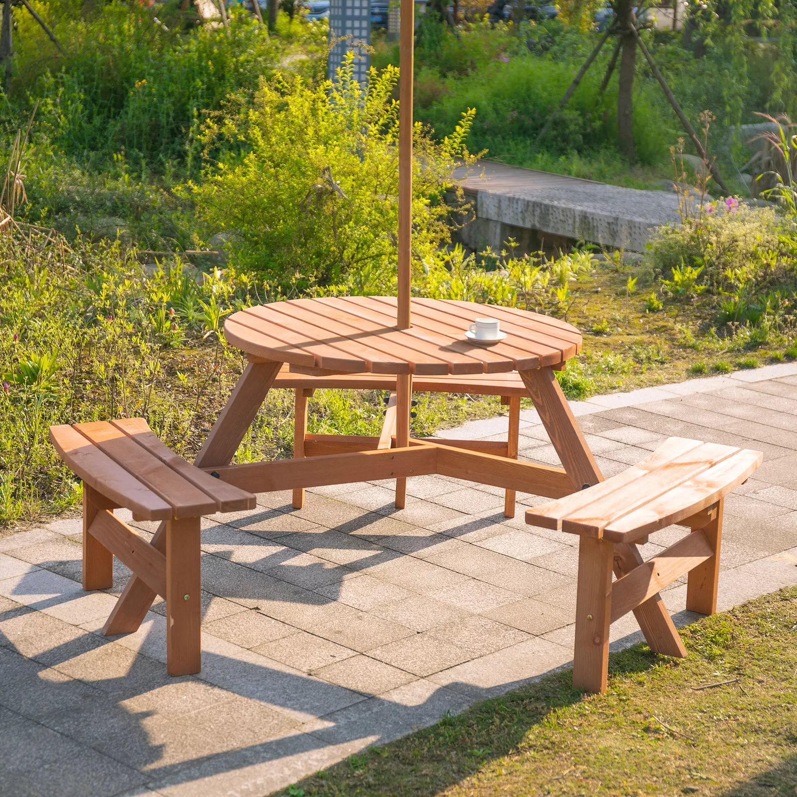 Gilbert Round Picnic Bench Table