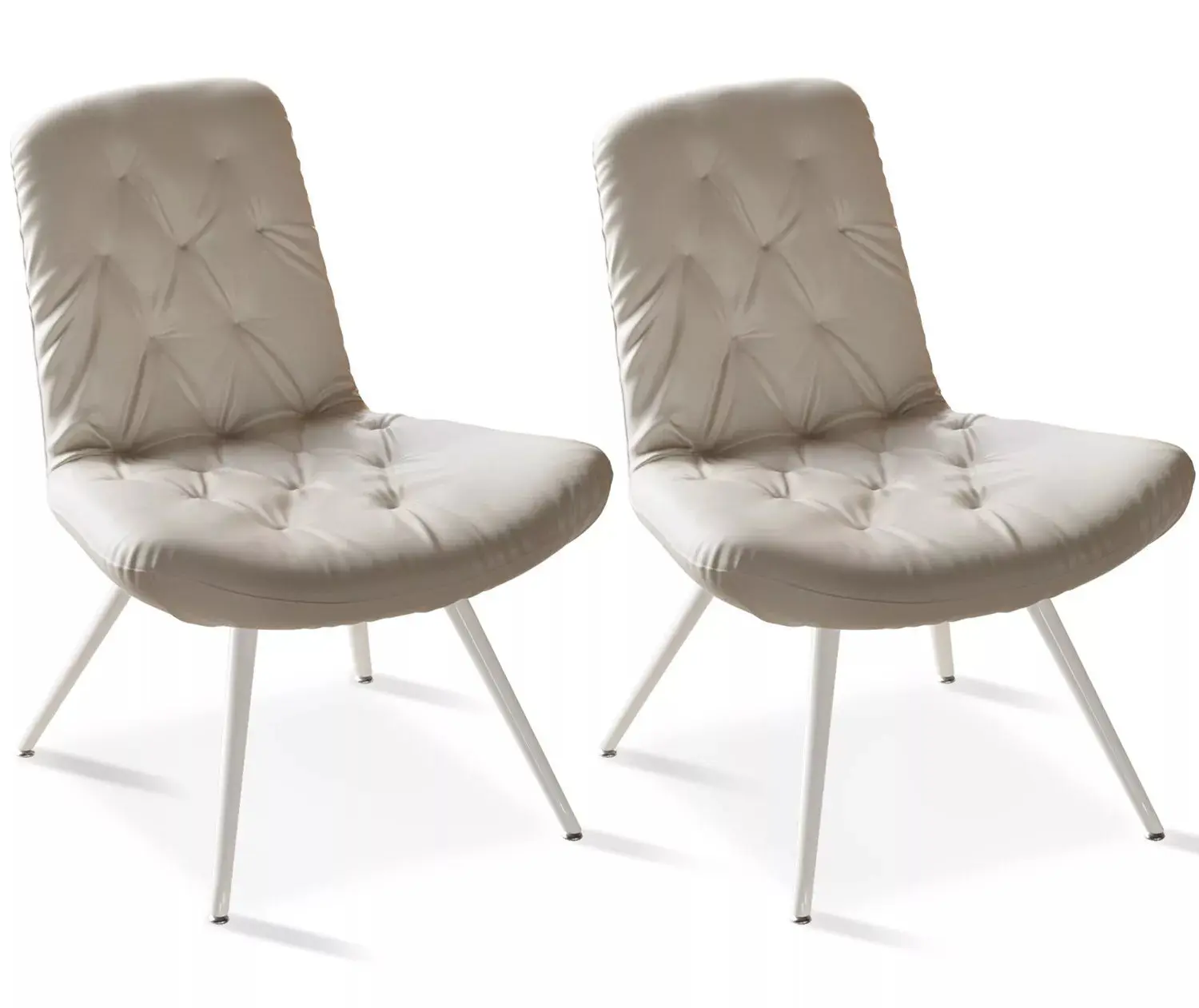 Gray Leather Modern Dining Chair (Set of 2) - Image 2