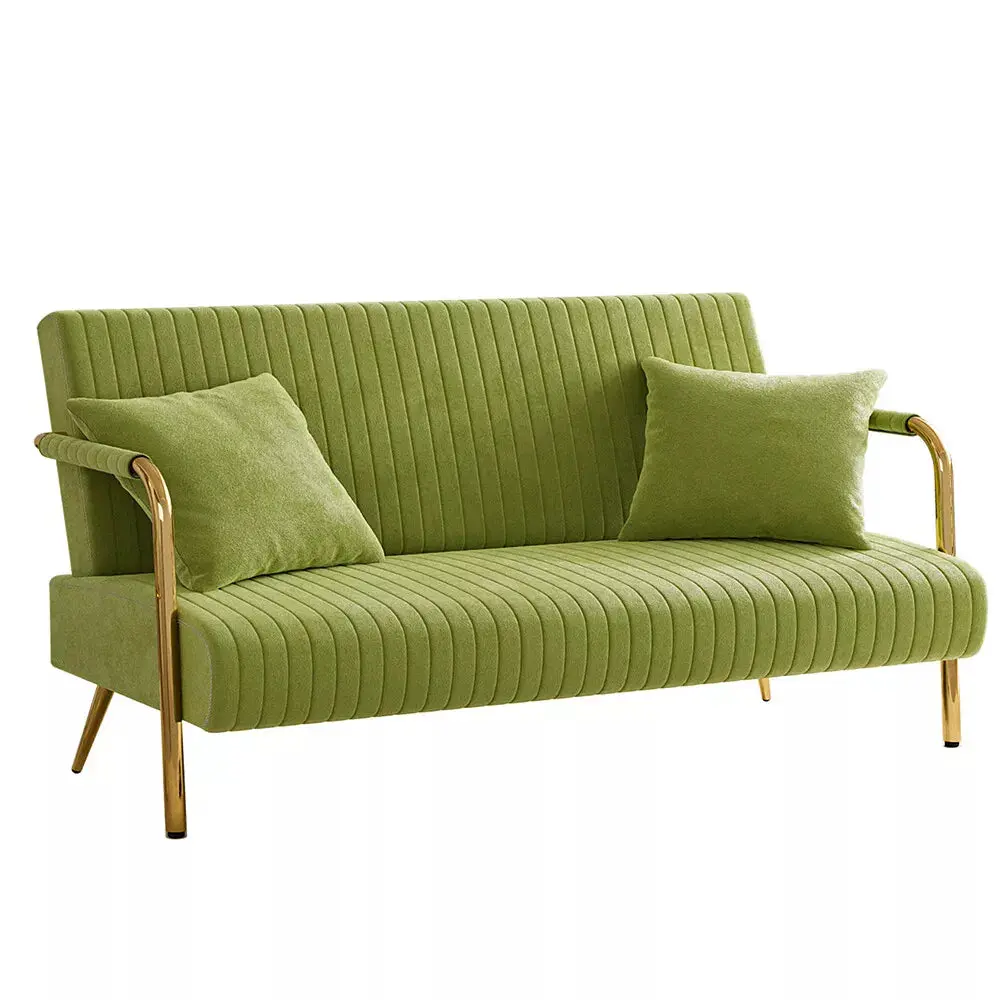 Green Velvet Loveseat Couch - Image 3