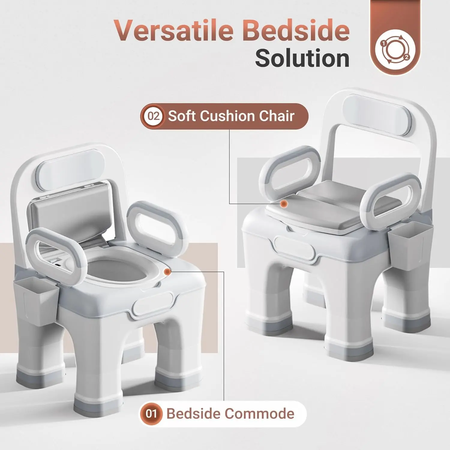 Hart Adult's Bedside Commode Chair - Image 2