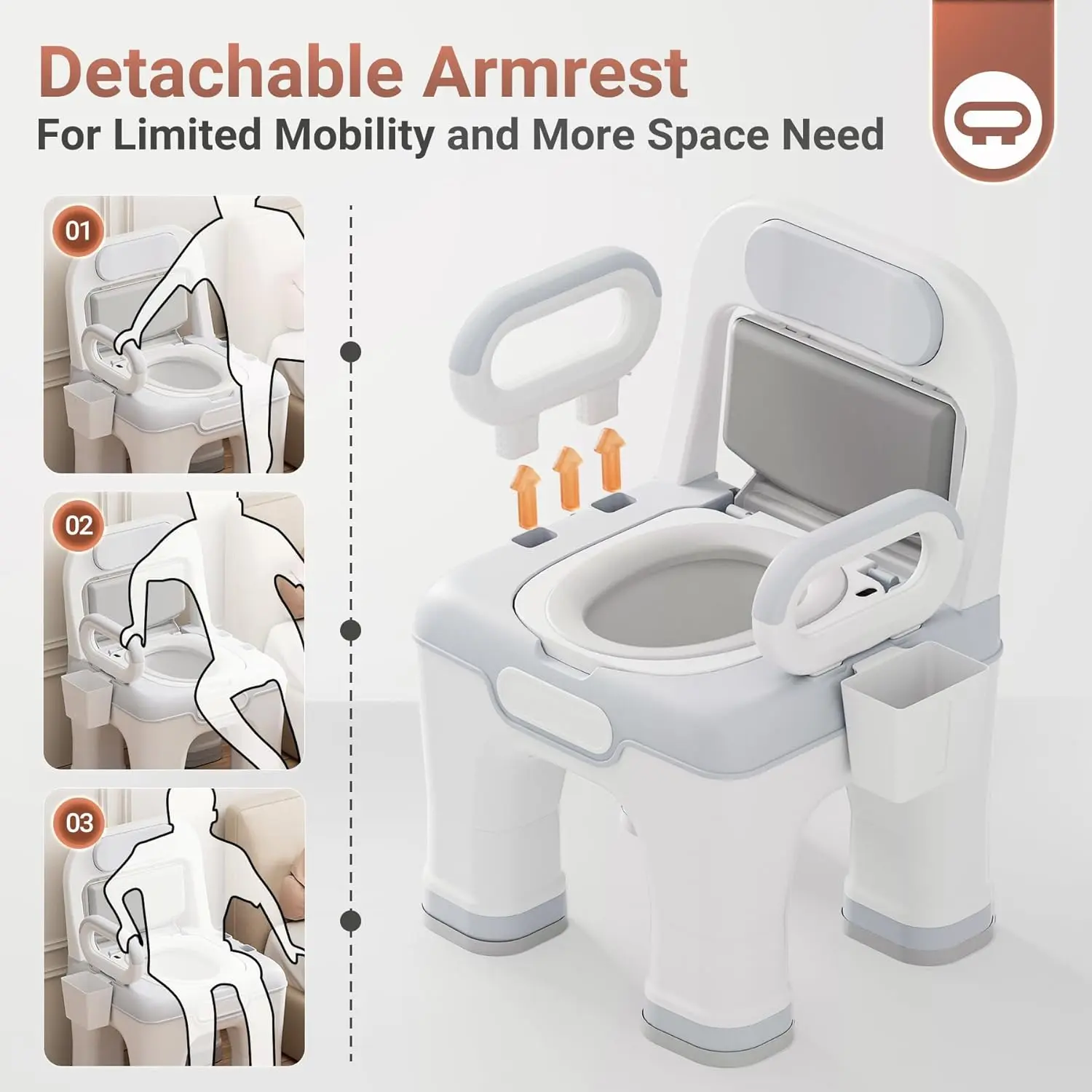 Hart Adult's Bedside Commode Chair - Image 3