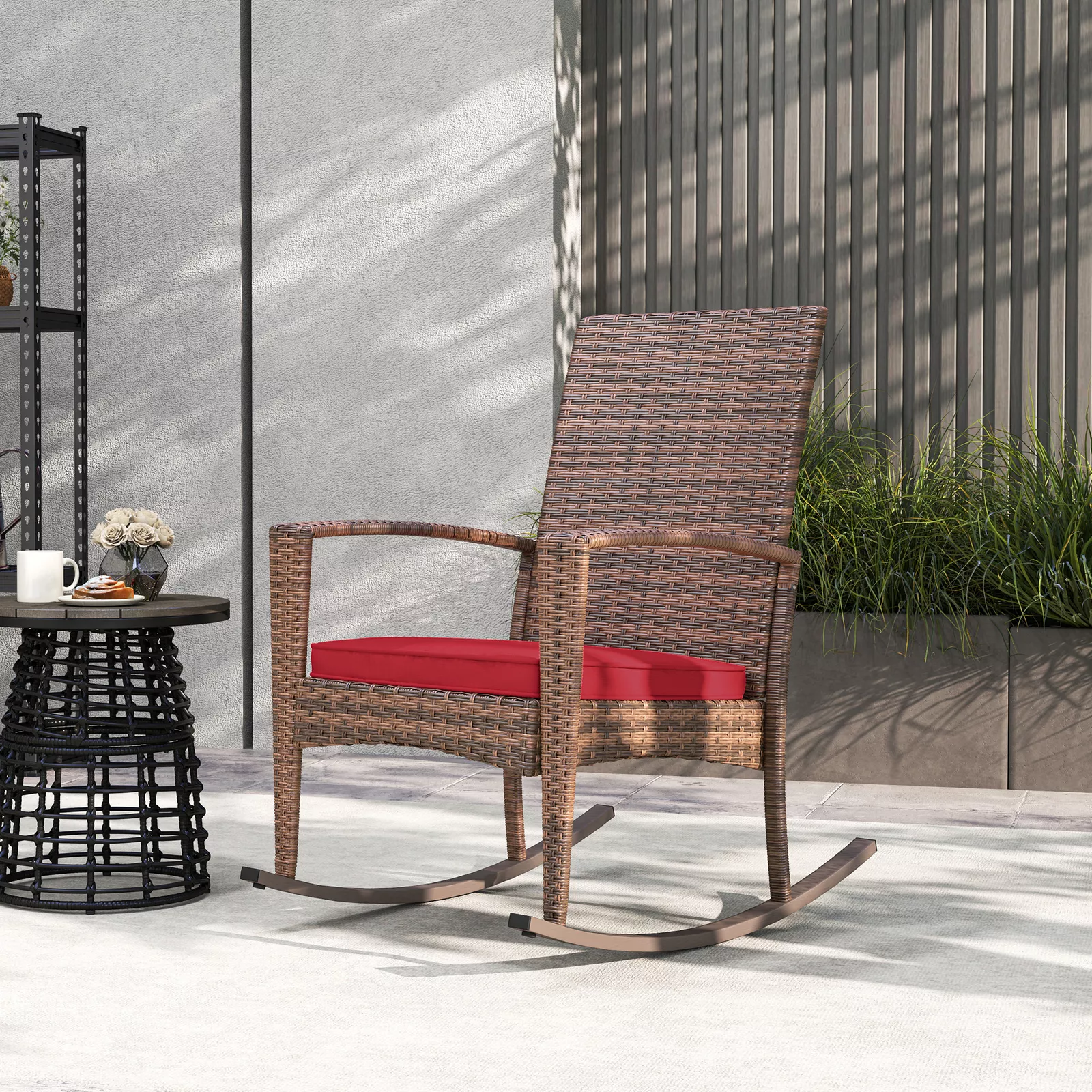 Higgins Rattan Outdoor Patio Rocking Chair - Image 6