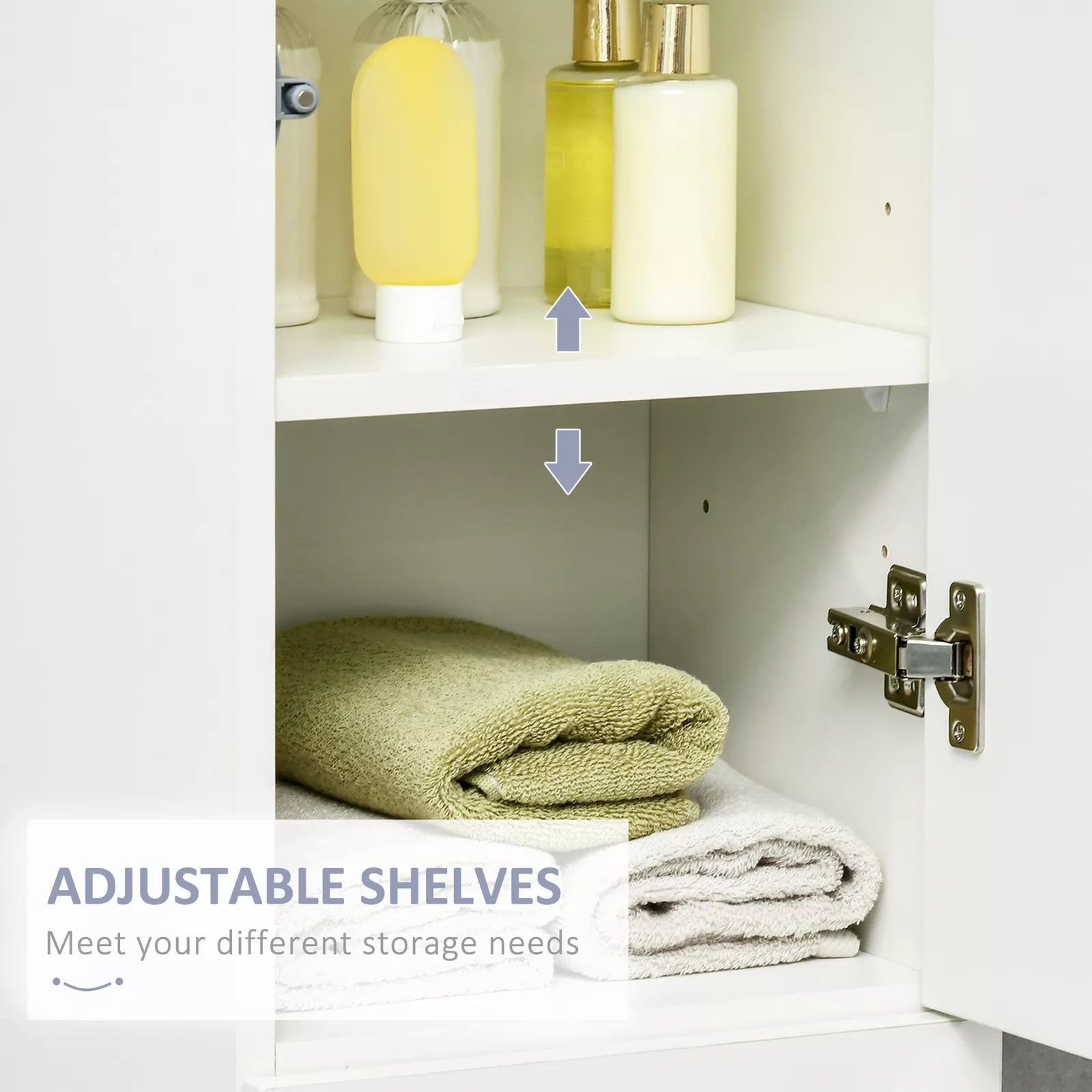 High Gloss Tall Freestanding Bathroom Cabinet - Image 5