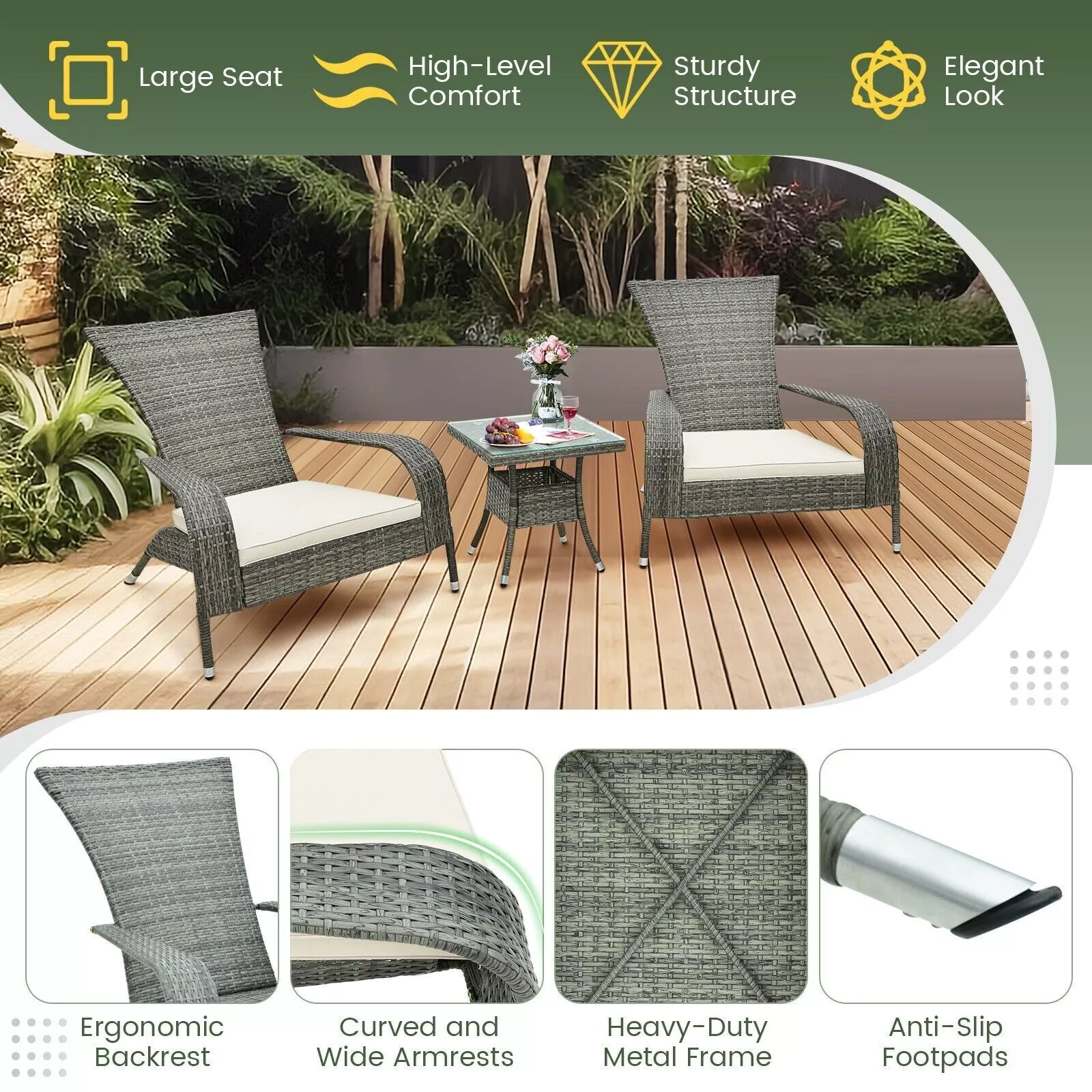 Hodge Adirondack Chair Set - Image 6