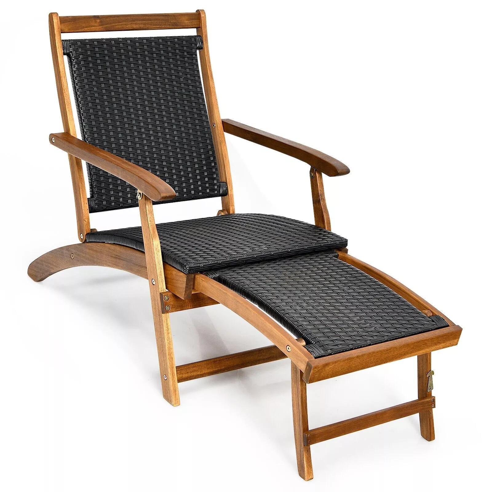 Holman Folding Wooden Garden Sun Lounger - Image 2