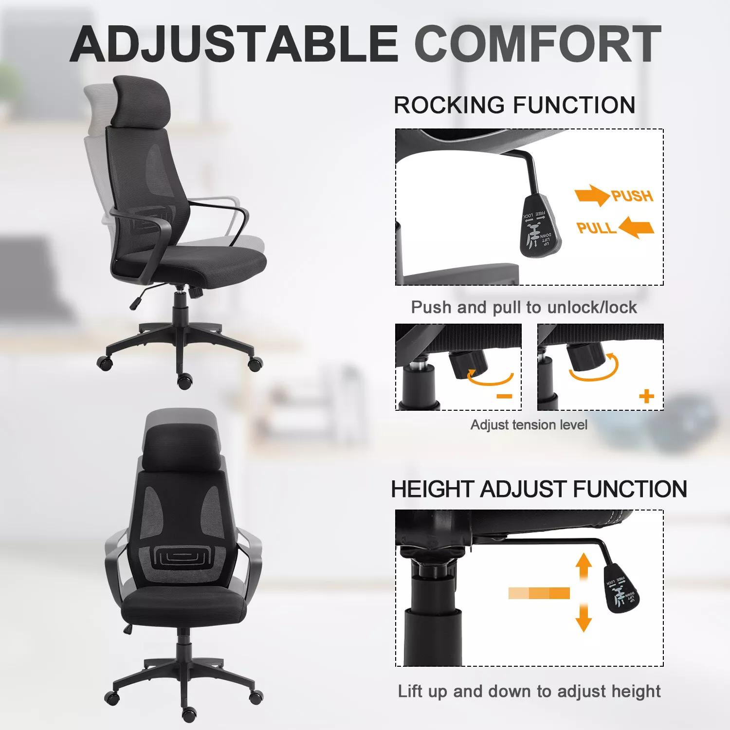 Holt Mesh Office Ergonomic Desk Chair - Image 3