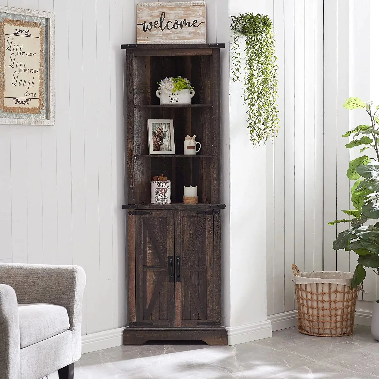 Hoover Tall Corner Kitchen Pantry Cabinet - Image 6