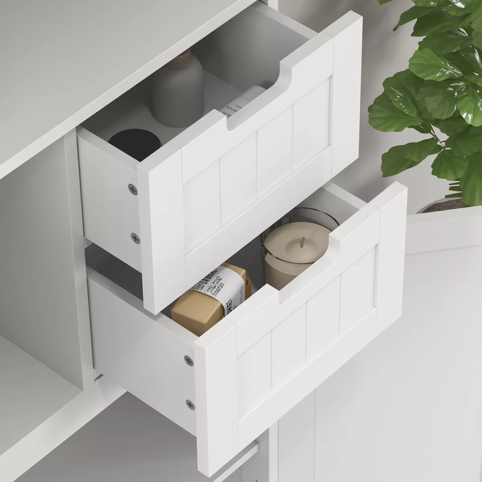 Huda Tall Linen Closet Cabinet - Image 7