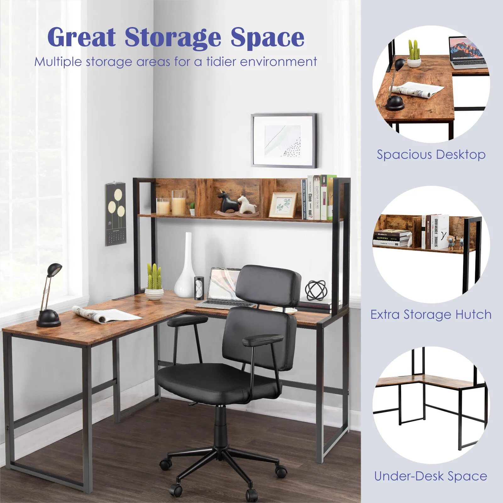 Huff Corner L Shaped Computer Desk - Image 5