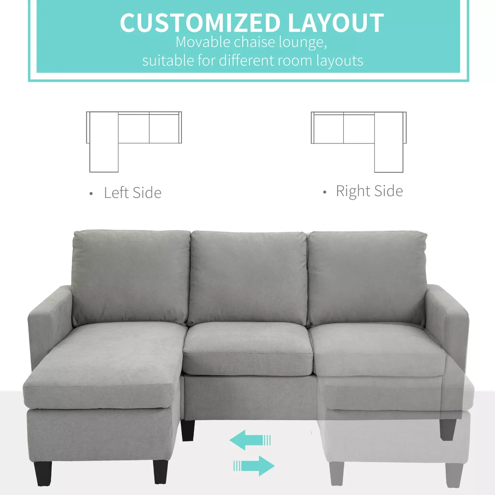 Huff L Shape Sectional Modular Sofa - Image 4