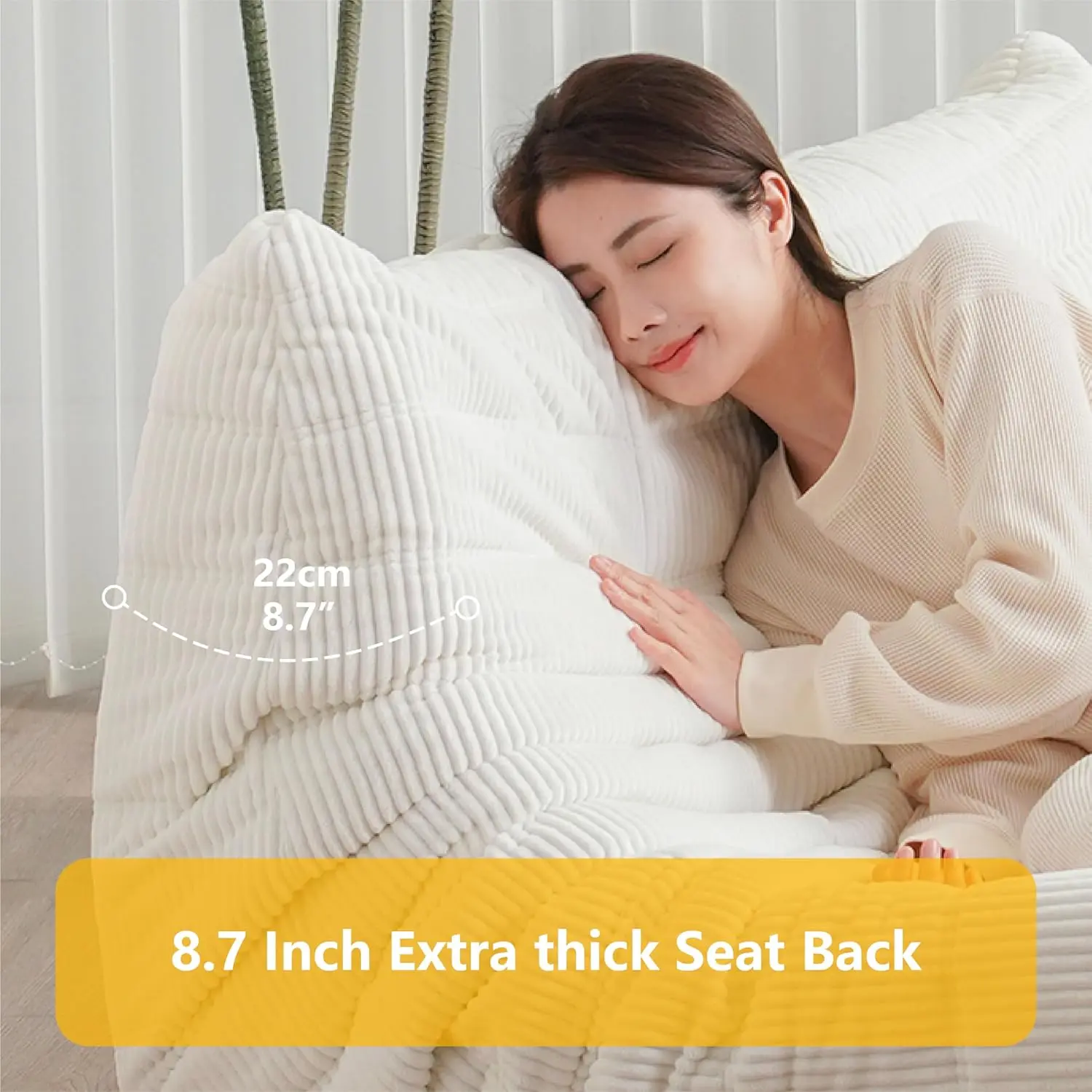 Hull Bean Bag Loveseat Sofa Couch - Image 4