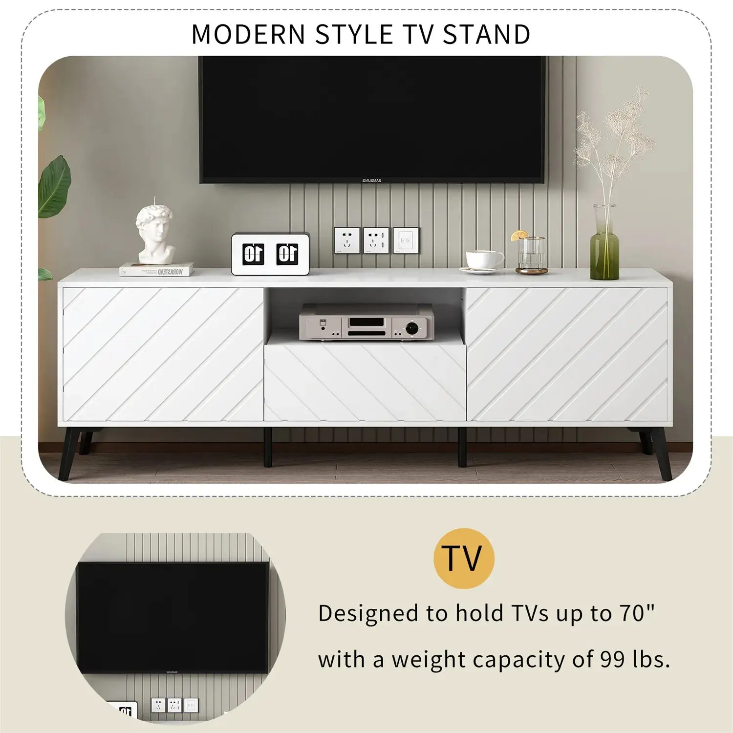 Huw Modern TV Media Cabinet Console - Image 3