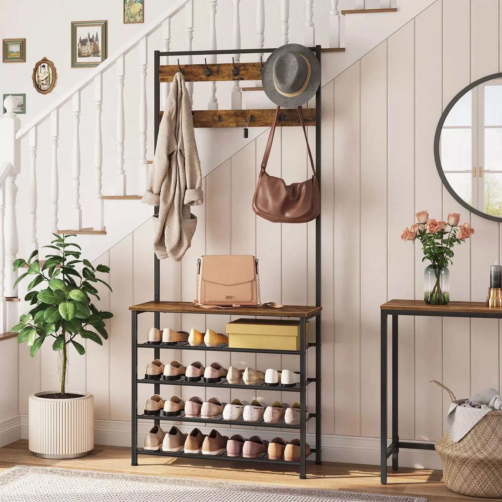 Imran Coat Stand With Shoe Rack