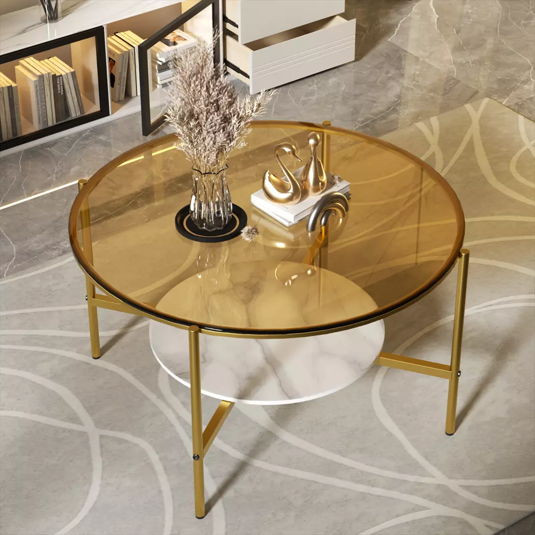 Isra Round Glass Coffee Table