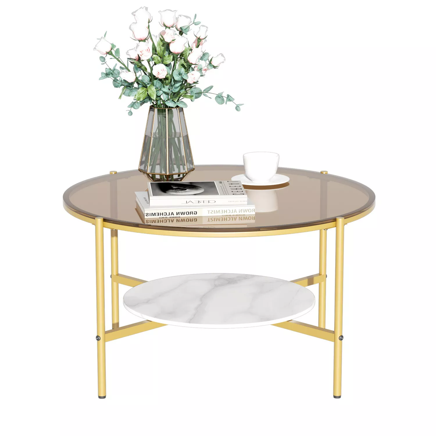 Isra Round Glass Coffee Table - Image 4