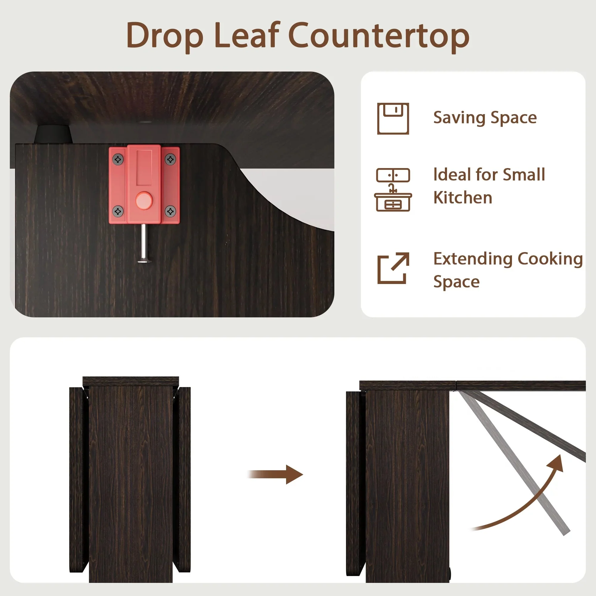 Jago Space Saving Drop Leaf Dining Table - Image 4