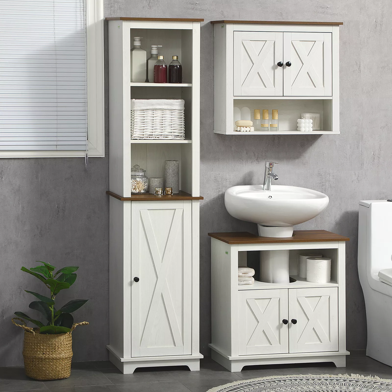 Jaydon Tall Freestanding Bathroom Cabinet