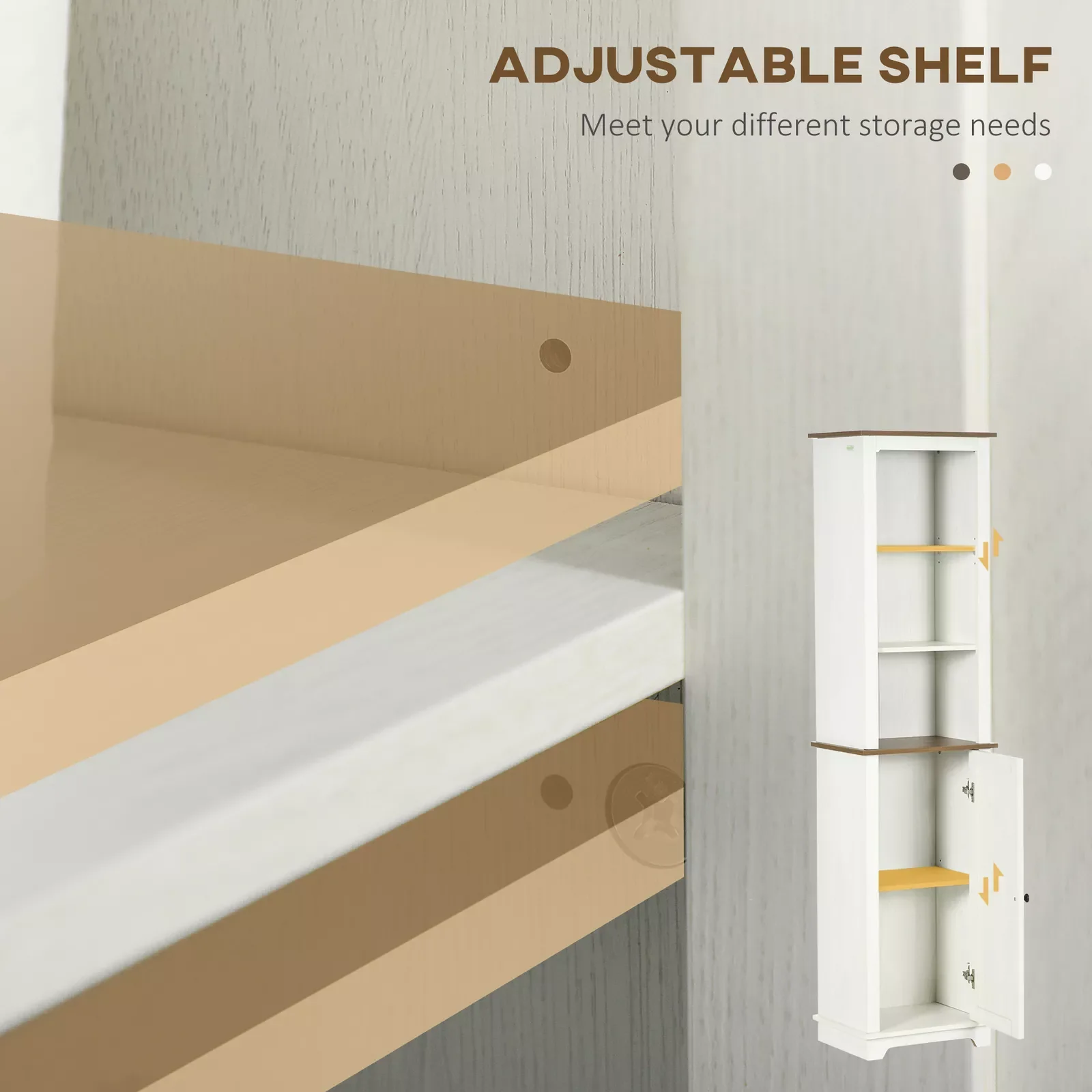 Jaydon Tall Freestanding Bathroom Cabinet - Image 5