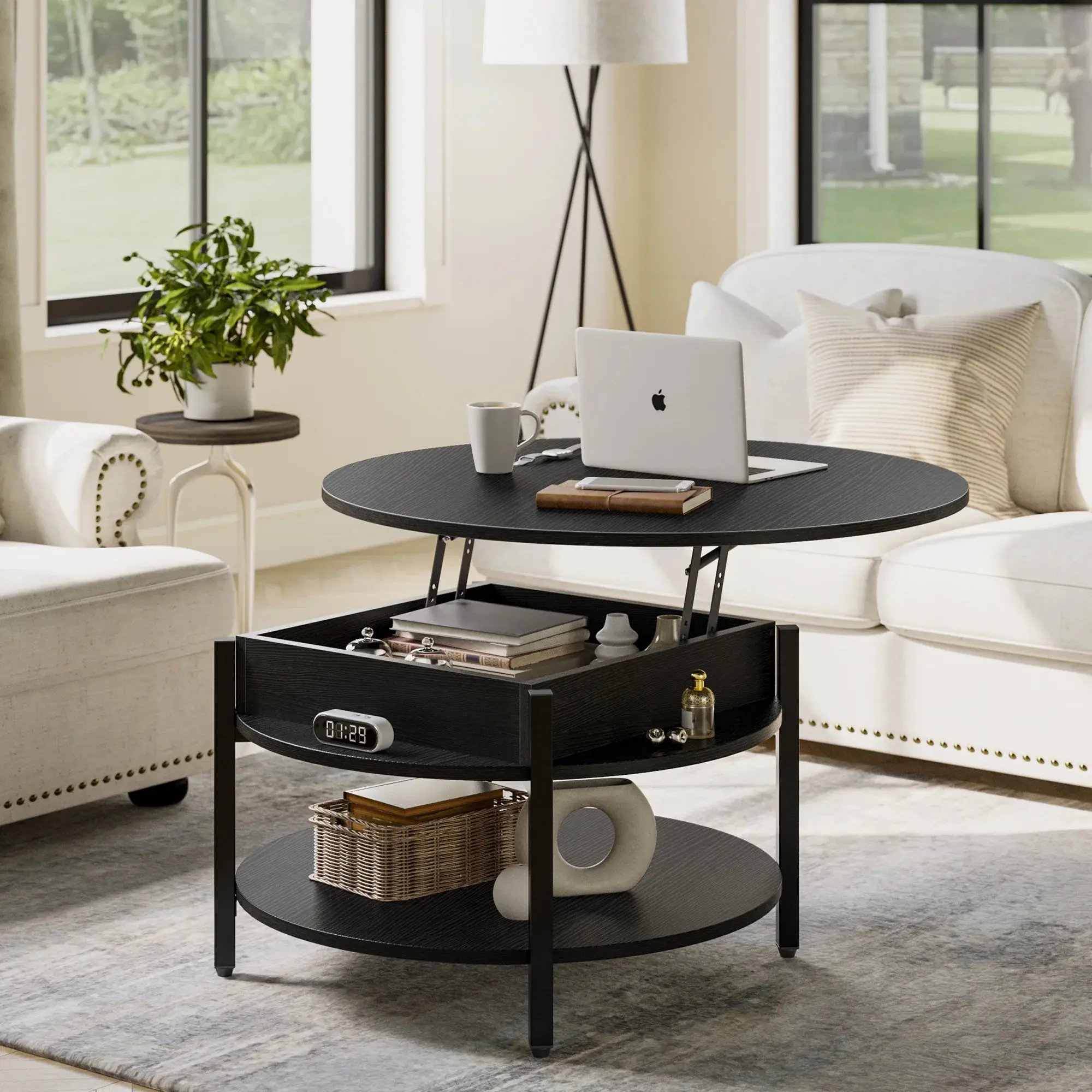 Jerry Round Modern Lift Top Coffee Table - Image 2