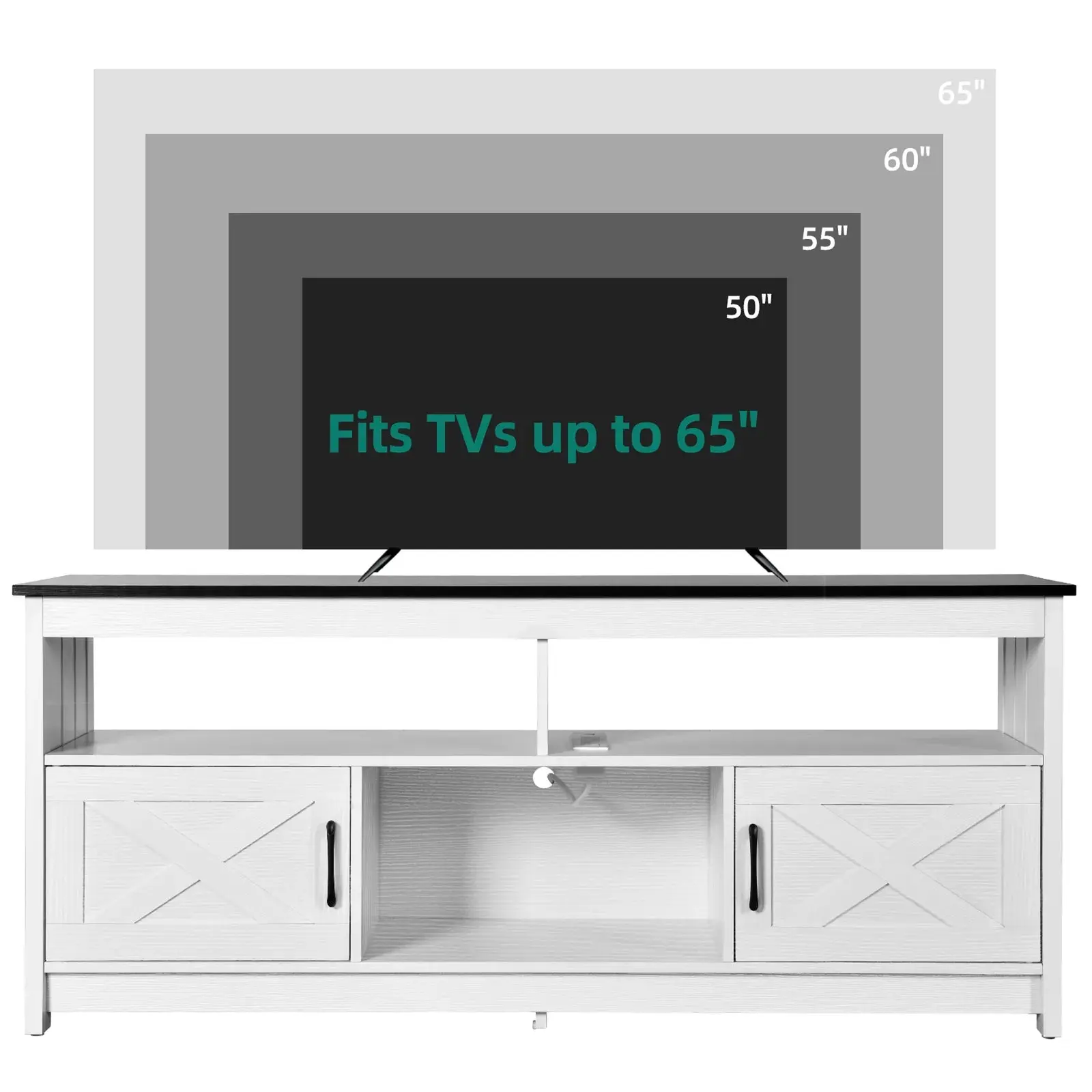 Joan Farmhouse TV Media Cabinet Console - Image 4