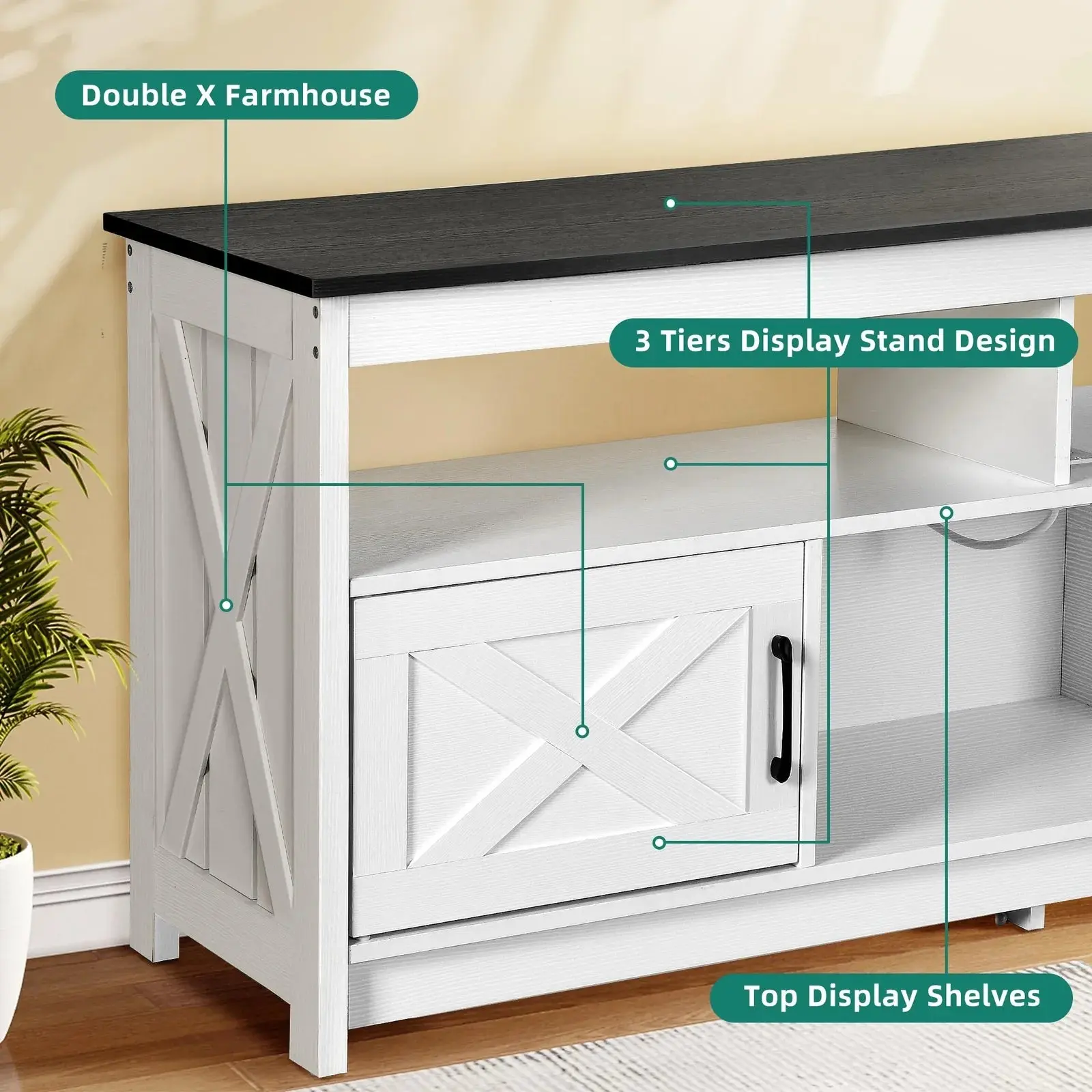 Joan Farmhouse TV Media Cabinet Console - Image 6