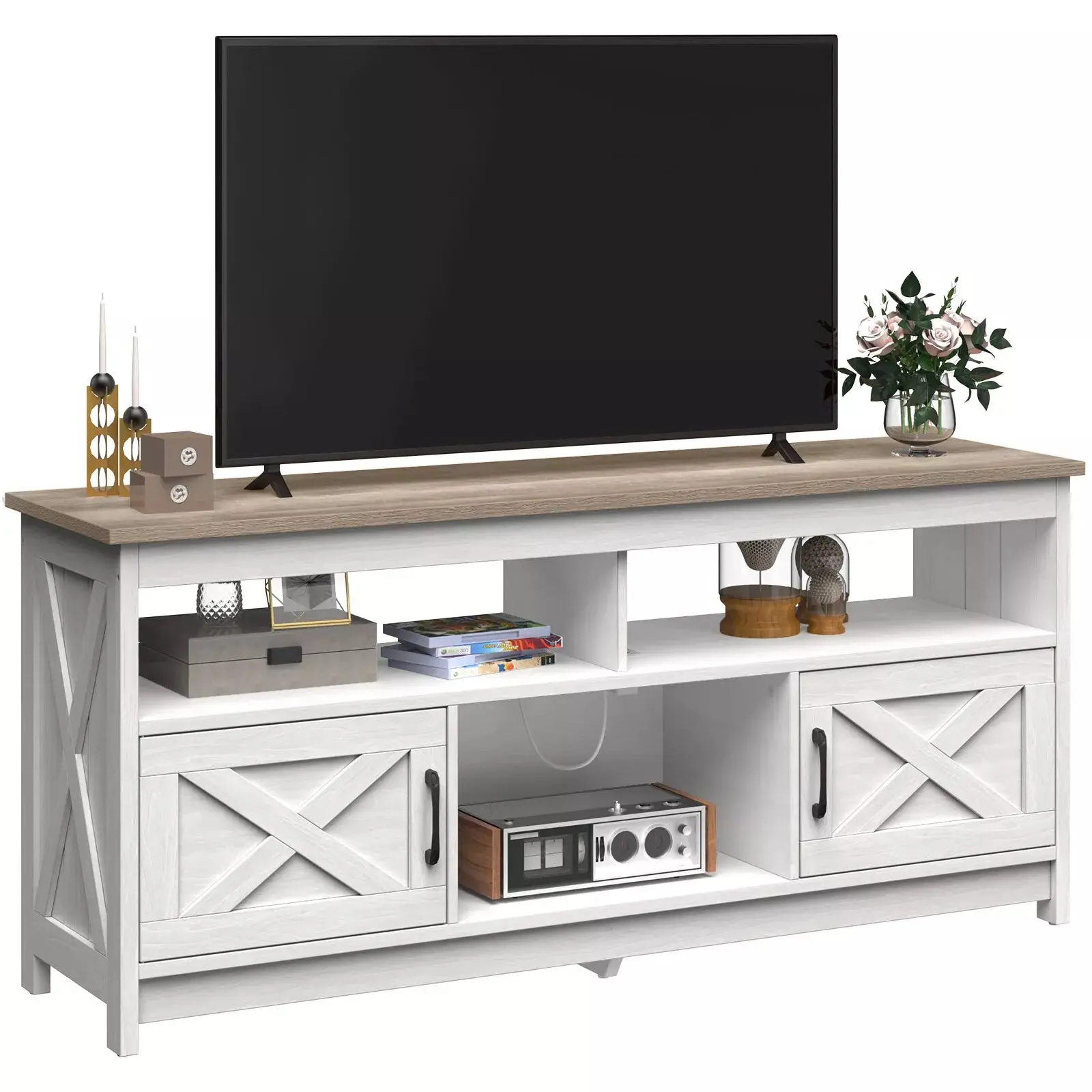 Joan Farmhouse TV Media Cabinet Console - Image 8