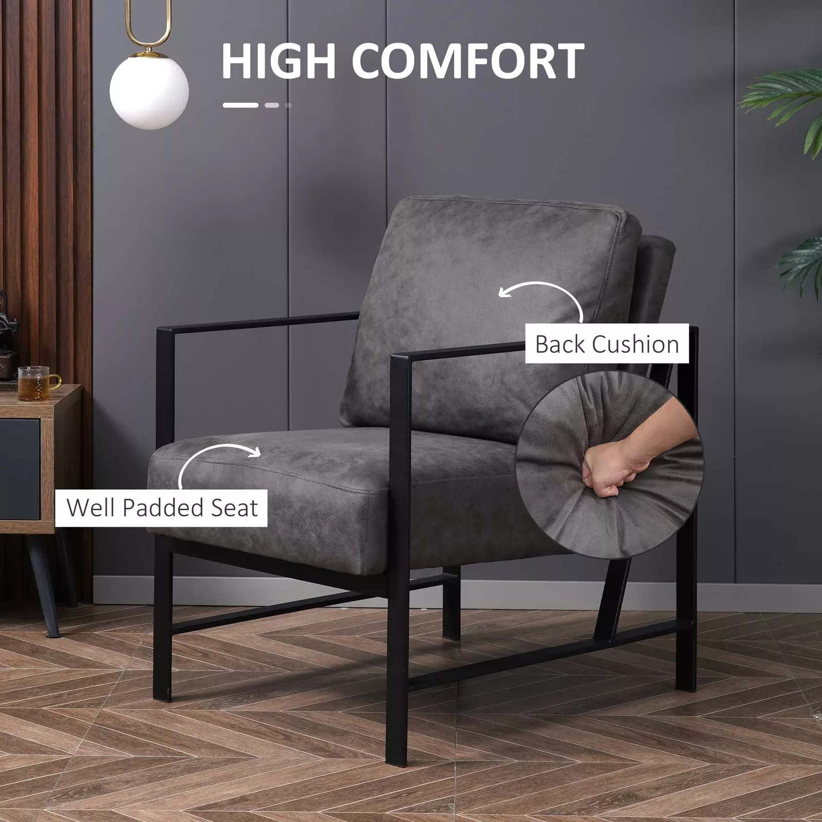 Jonas Leather Accent Armchair - Image 3