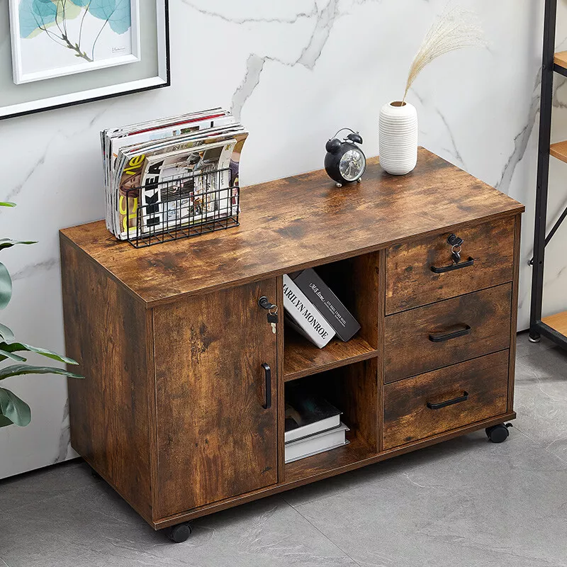 Jorge Wide 3 Drawers Office Filing Storage Cabinet