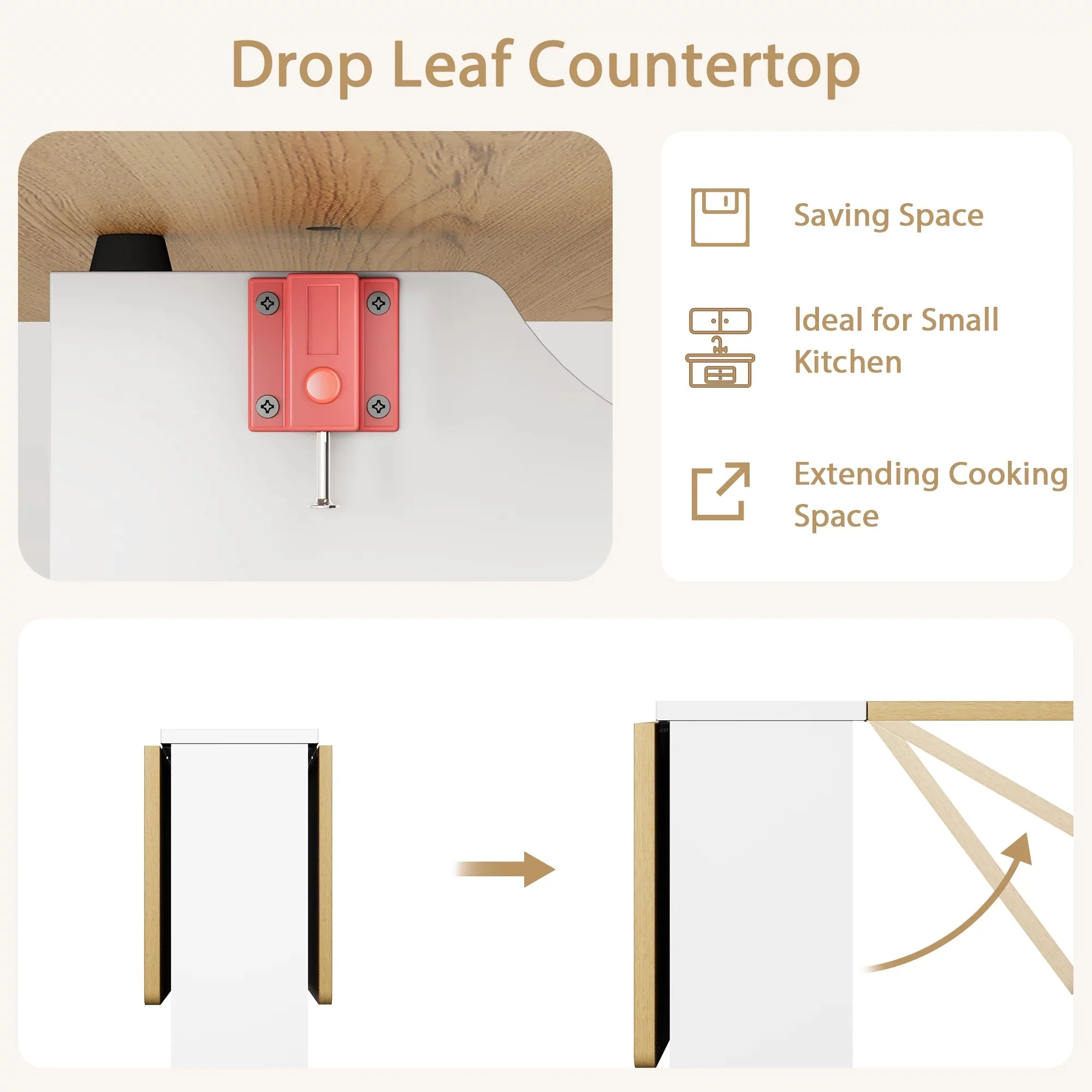 Jose Space Saving Drop Leaf Dining Table - Image 6