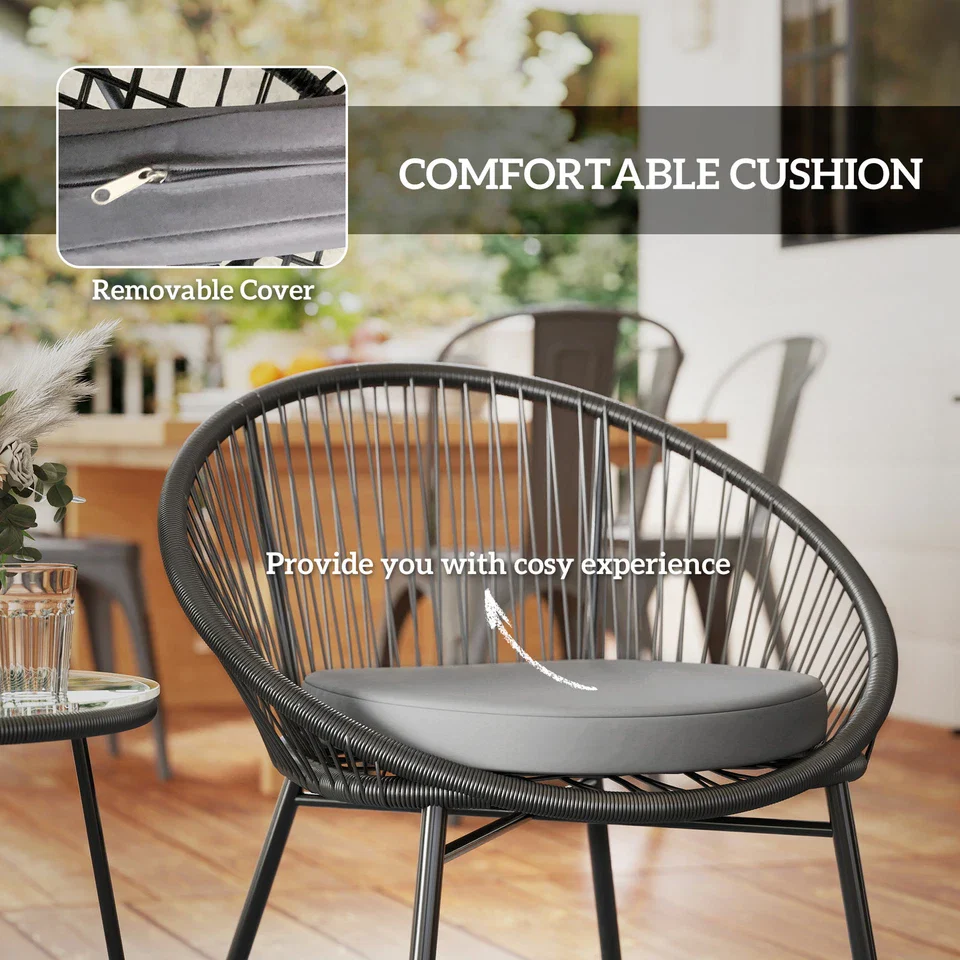 Josef 3 Piece Bistro Patio Furniture Set - Image 3