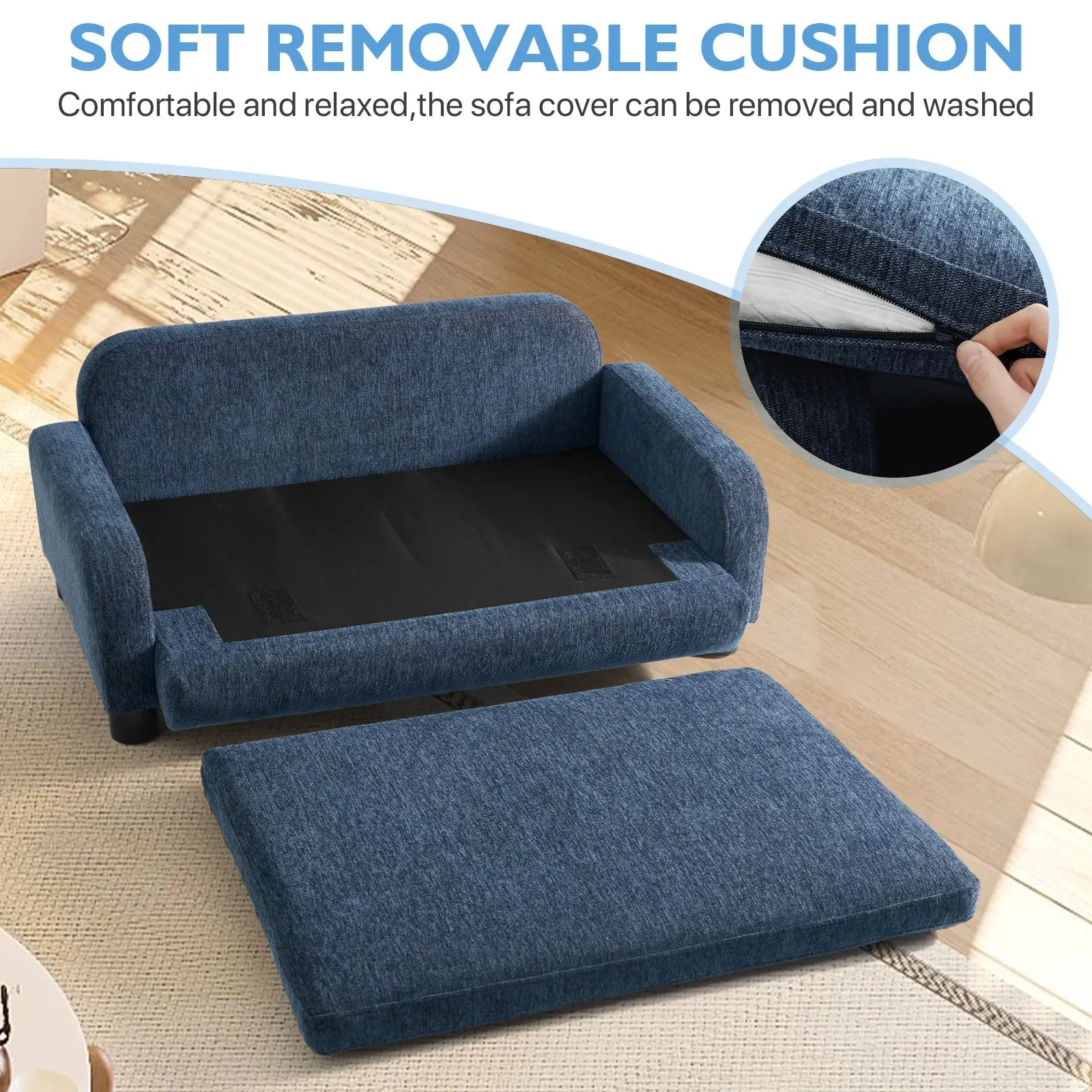 Josie Modern Large Dog Sofa Bed - Image 5