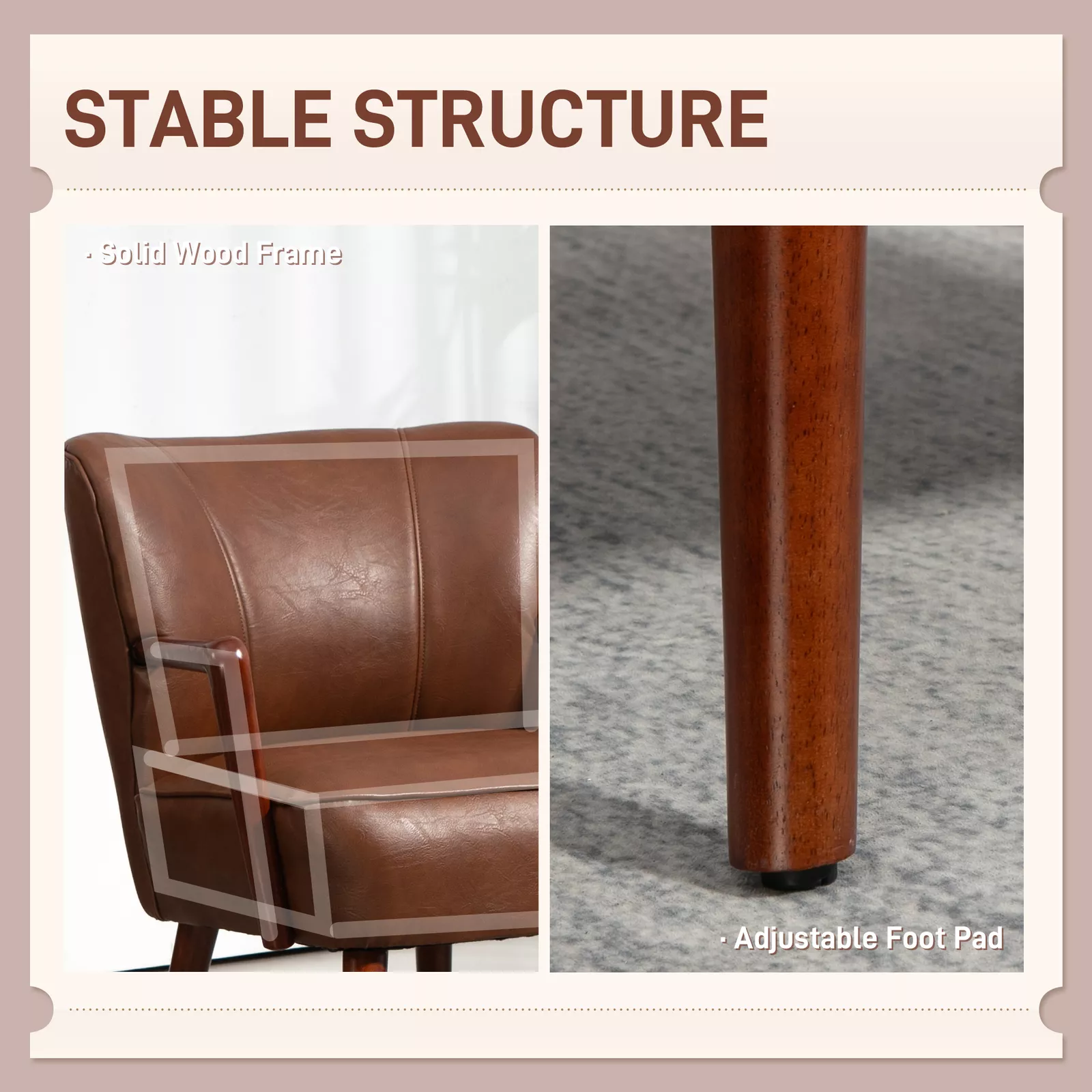 Julie Leather Accent Armchair - Image 4